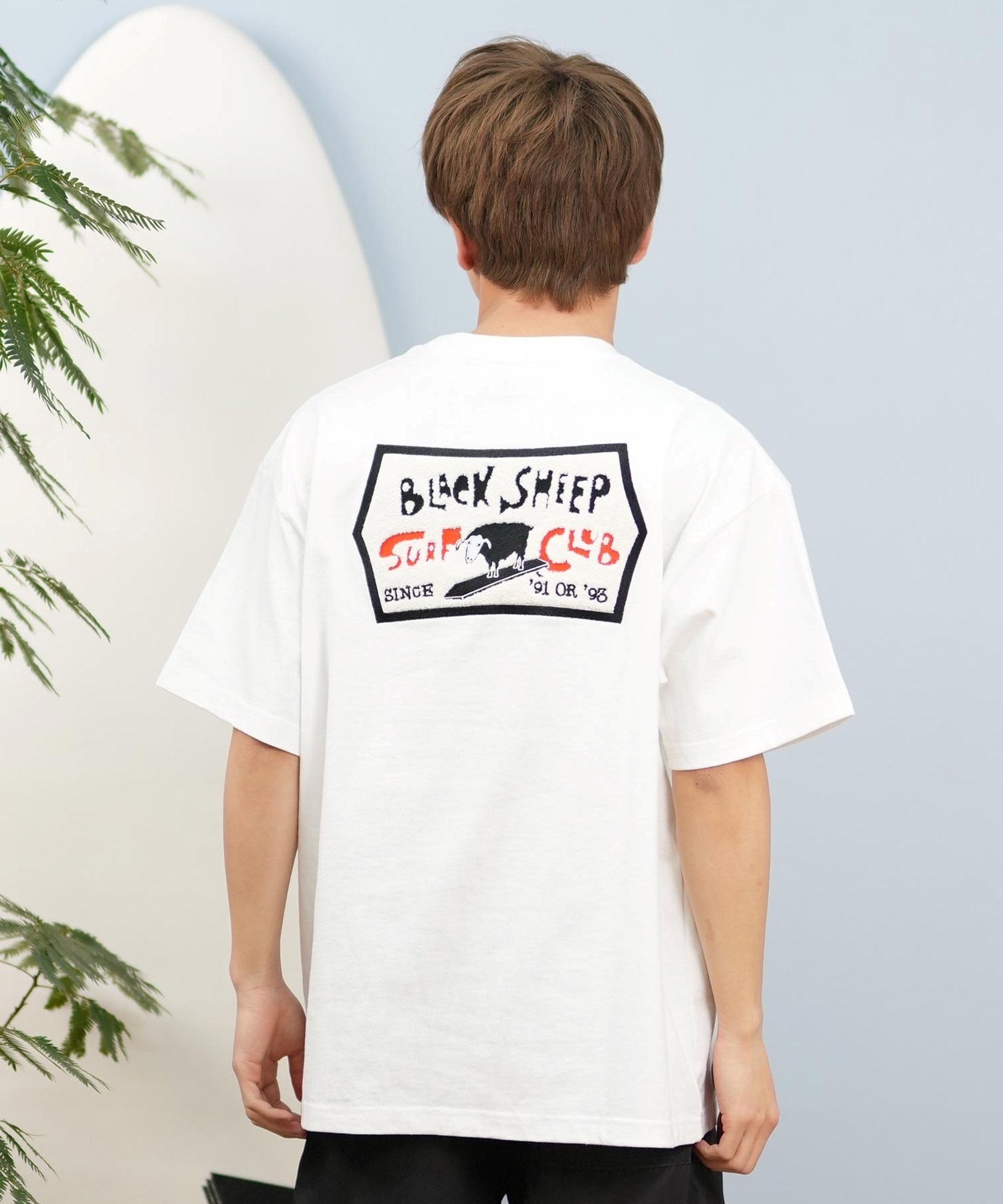 LOST ロスト 半袖 Tシャツ メンズ バックプリント サガラ刺繍 ヘビーウェイト L25S-2106 ムラサキスポーツ限定(WHT-M)