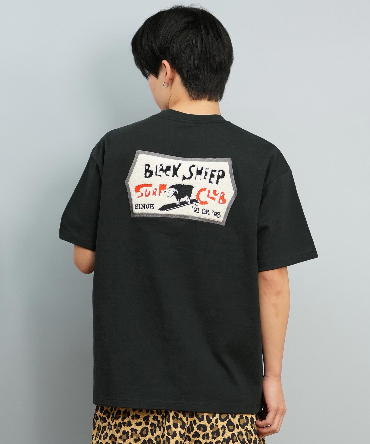 LOST ロスト 半袖 Tシャツ メンズ バックプリント サガラ刺繍