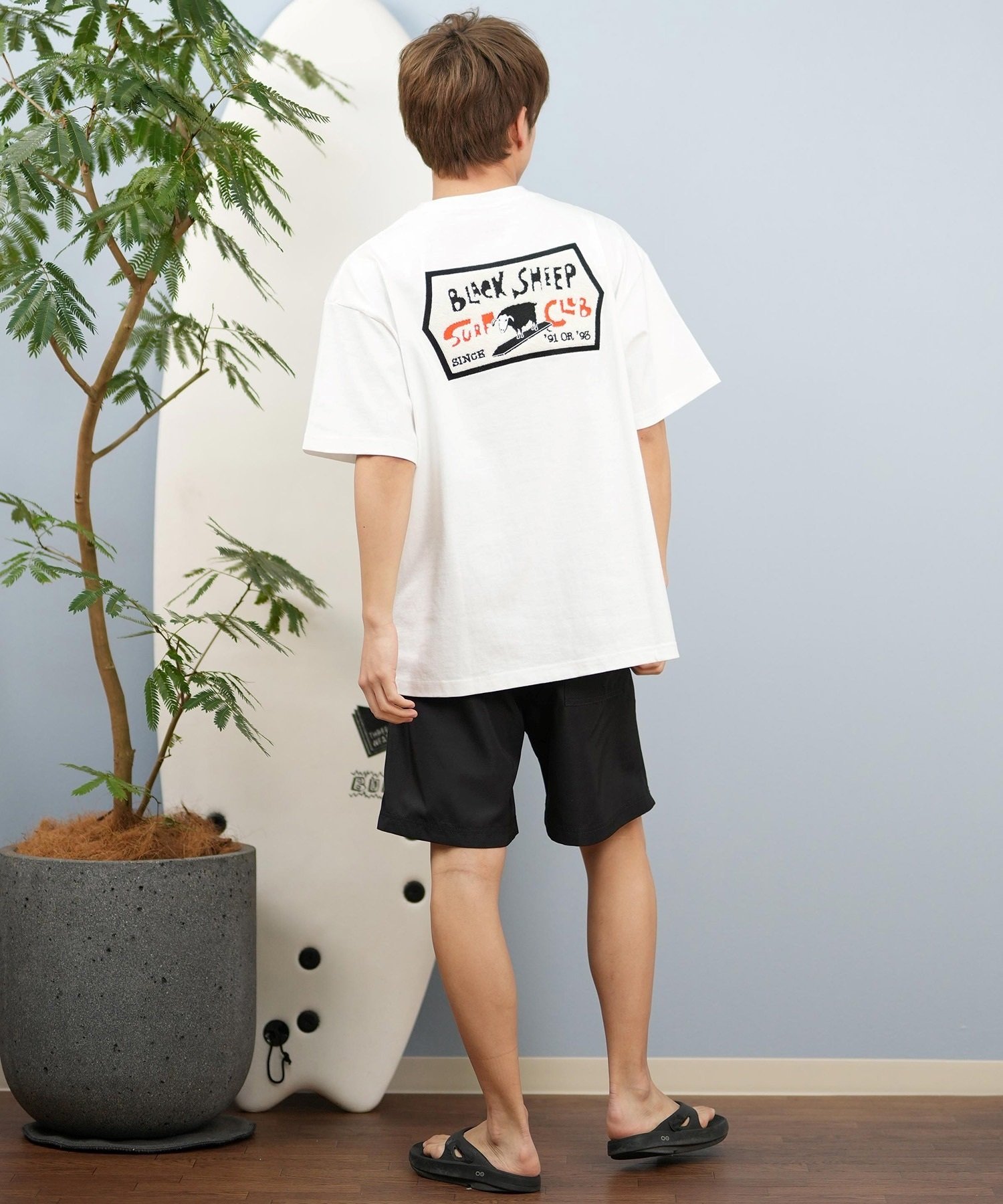 LOST ロスト 半袖 Tシャツ メンズ バックプリント サガラ刺繍