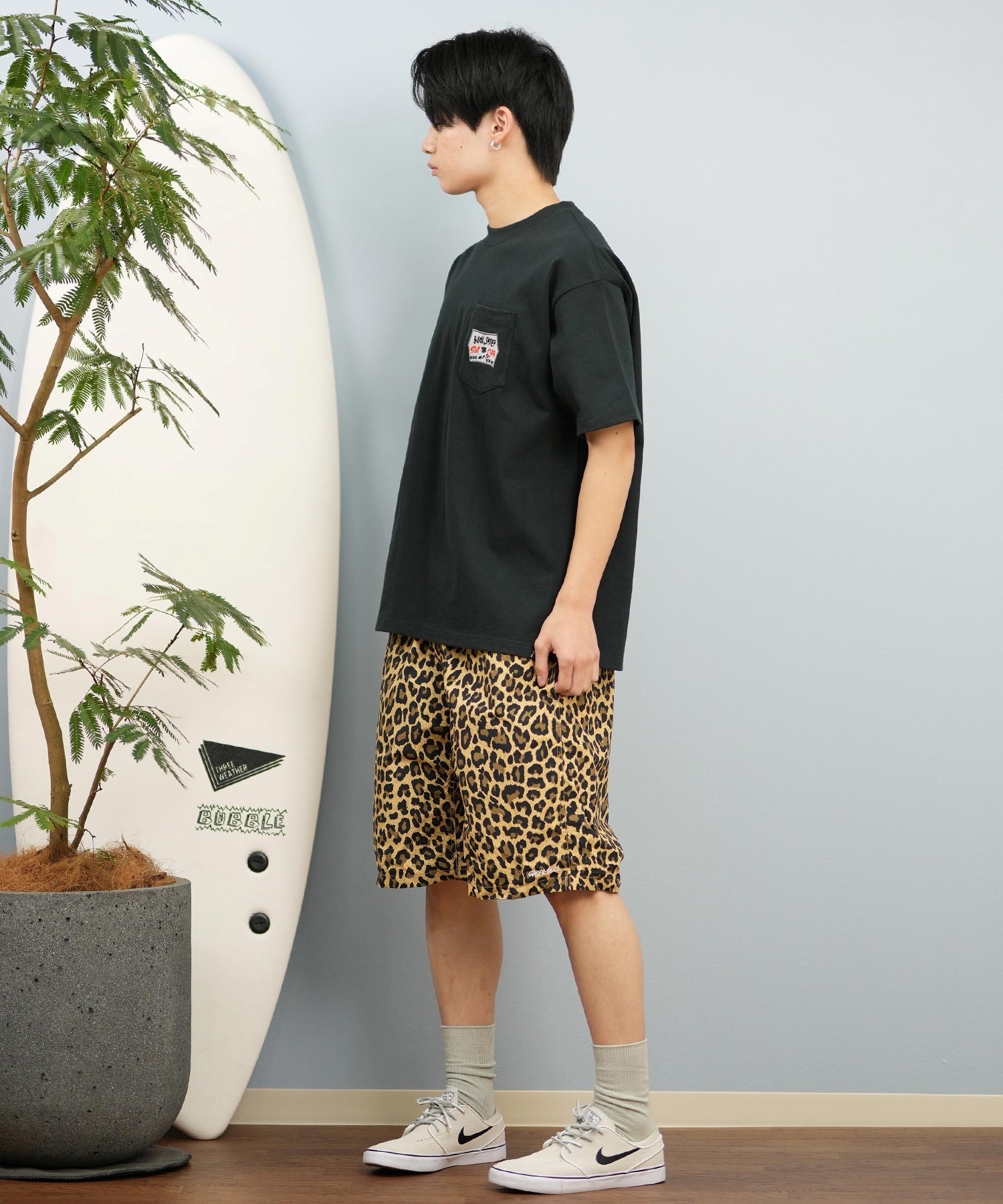 LOST ロスト 半袖 Tシャツ メンズ バックプリント サガラ刺繍 ヘビーウェイト L25S-2106 ムラサキスポーツ限定(WHT-M)