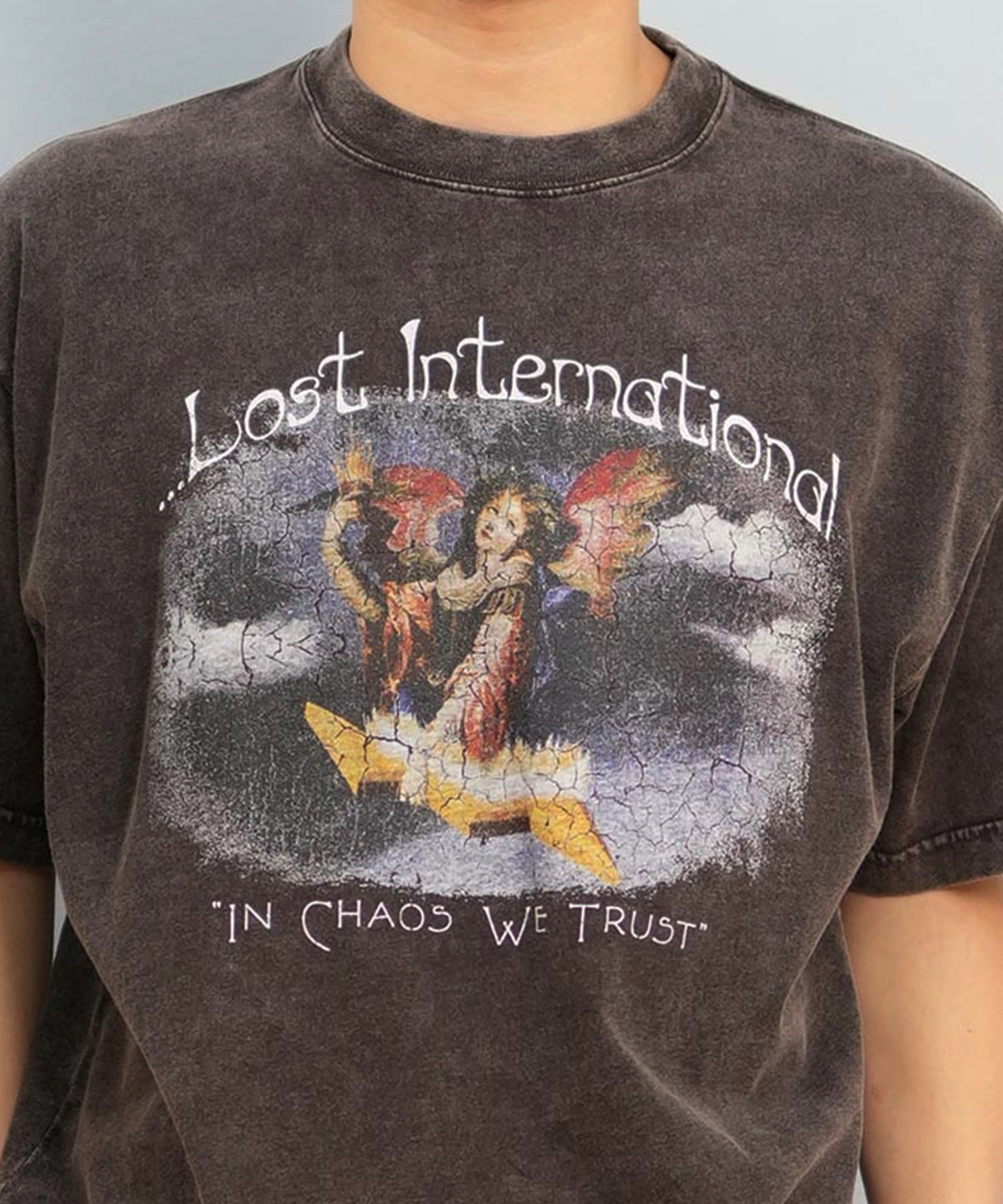 LOST ロスト 半袖 Tシャツ メンズ フロントプリント バンドT L25S-2108 ムラサキスポーツ限定(BLK1-M)