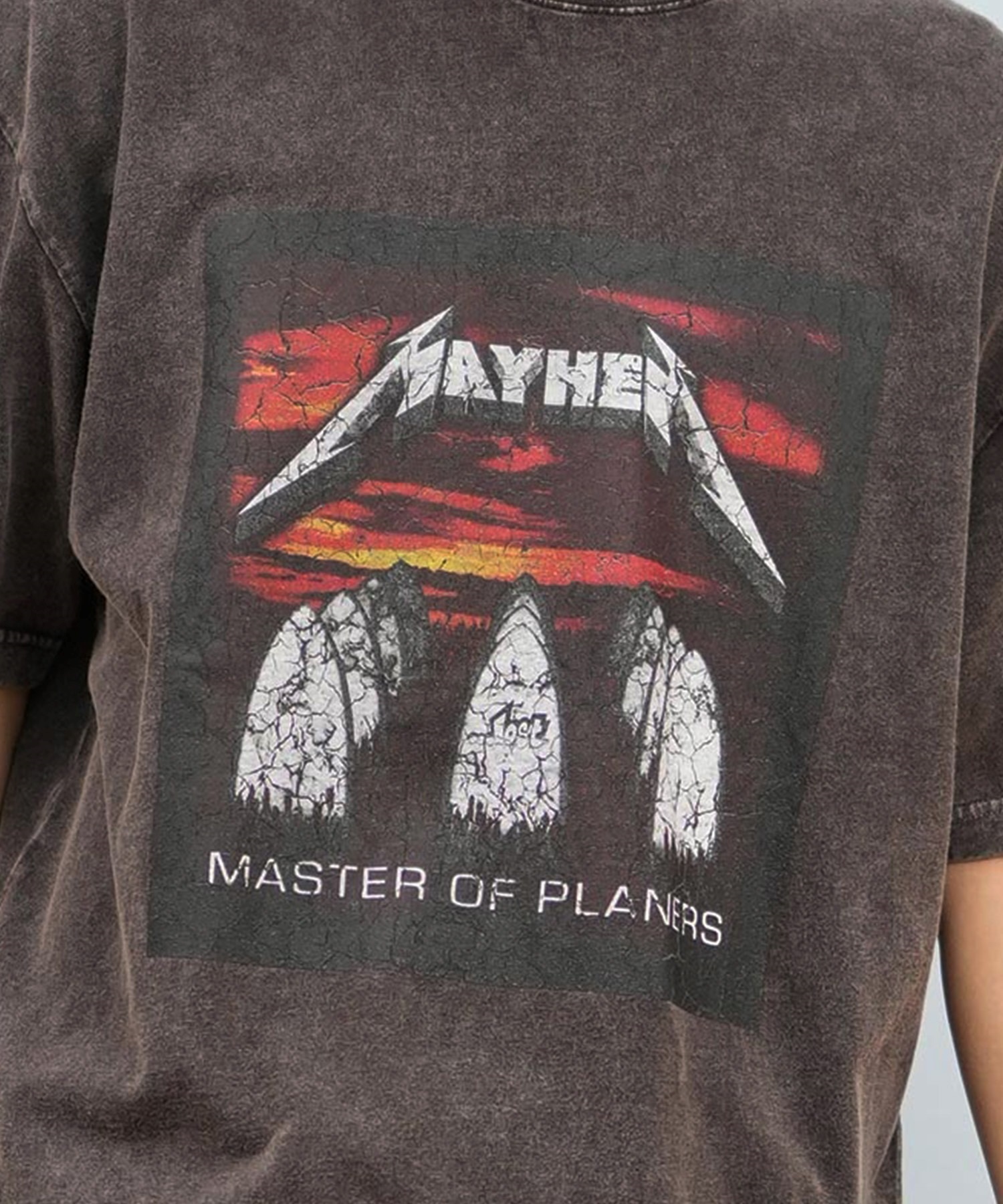 LOST ロスト 半袖 Tシャツ メンズ フロントプリント バンドT L25S-2108 ムラサキスポーツ限定(BLK1-M)