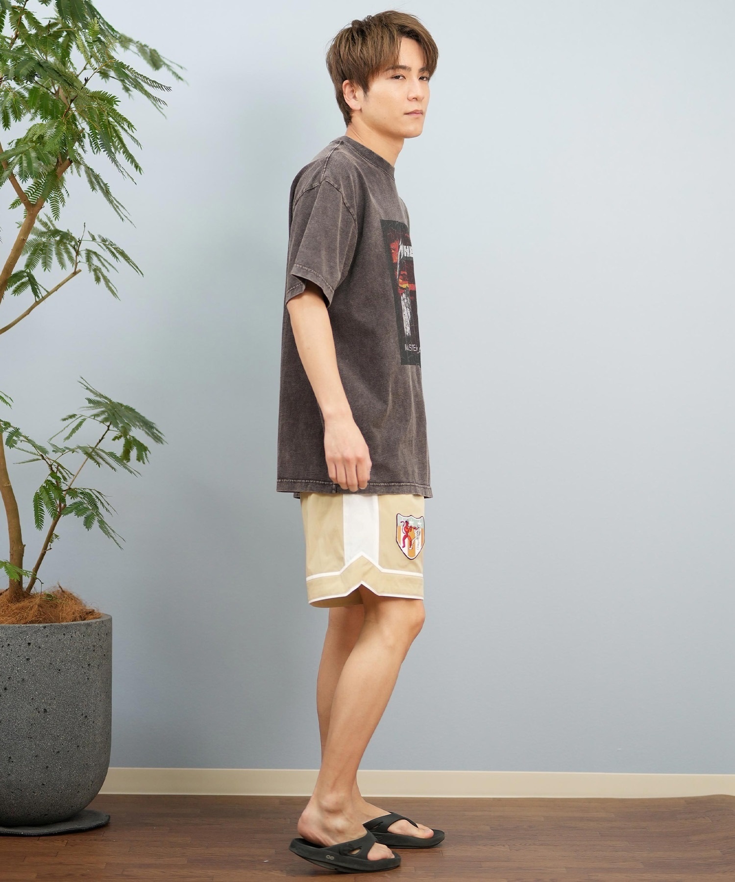 LOST ロスト 半袖 Tシャツ メンズ フロントプリント バンドT L25S-2108 ムラサキスポーツ限定(BLK1-M)