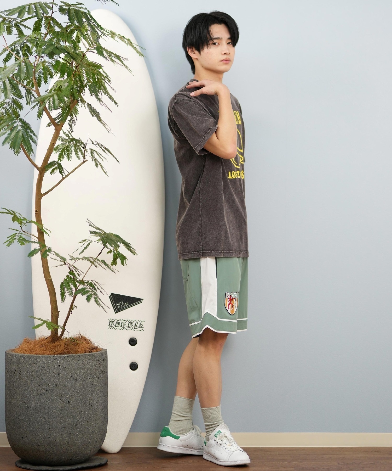 LOST ロスト 半袖 Tシャツ メンズ フロントプリント バンドT L25S-2108 ムラサキスポーツ限定(BLK1-M)