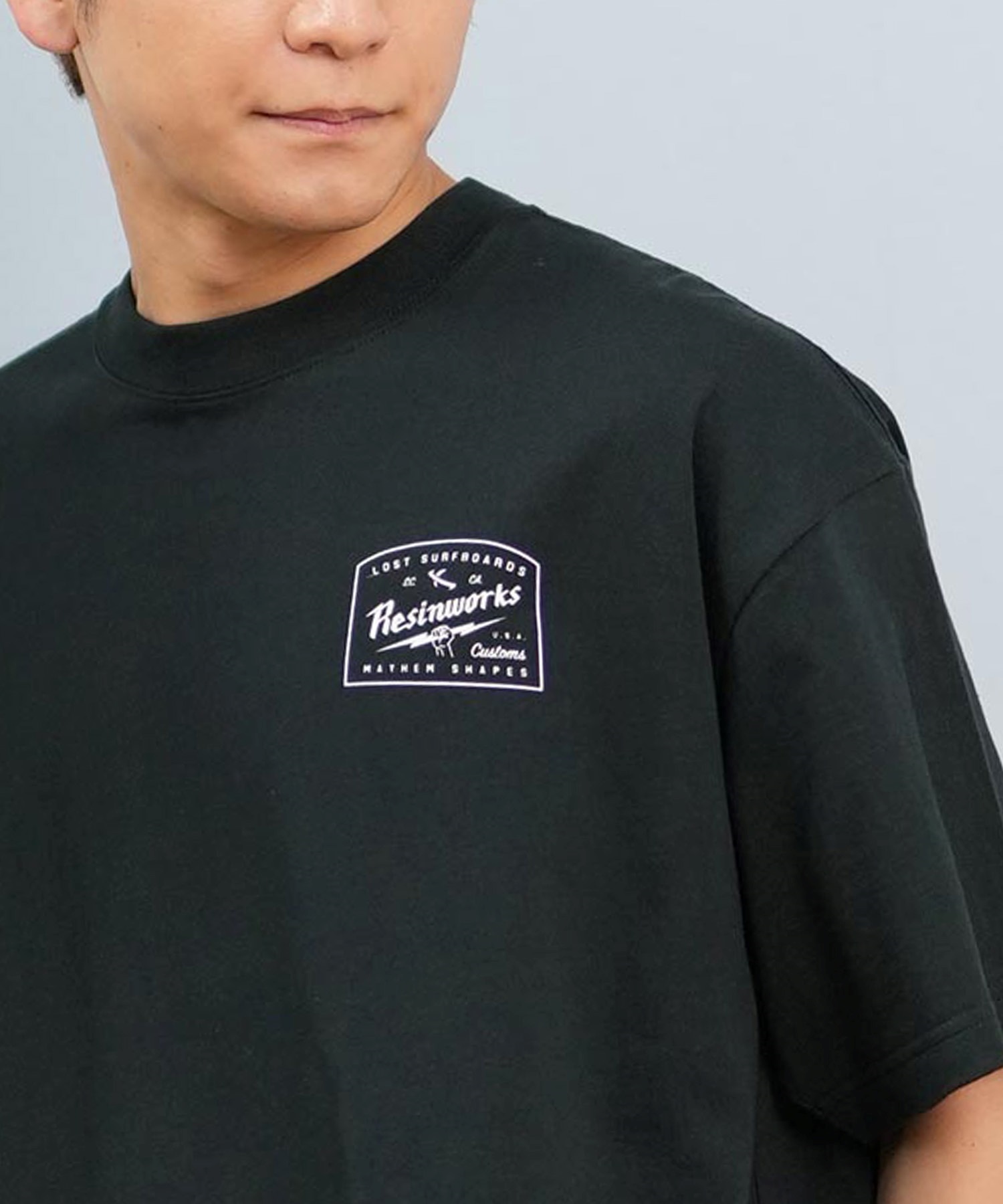 LOST ロスト 半袖 Tシャツ メンズ バックプリント ヘビーウェイト L25S-2109 ムラサキスポーツ限定(WHT-M)