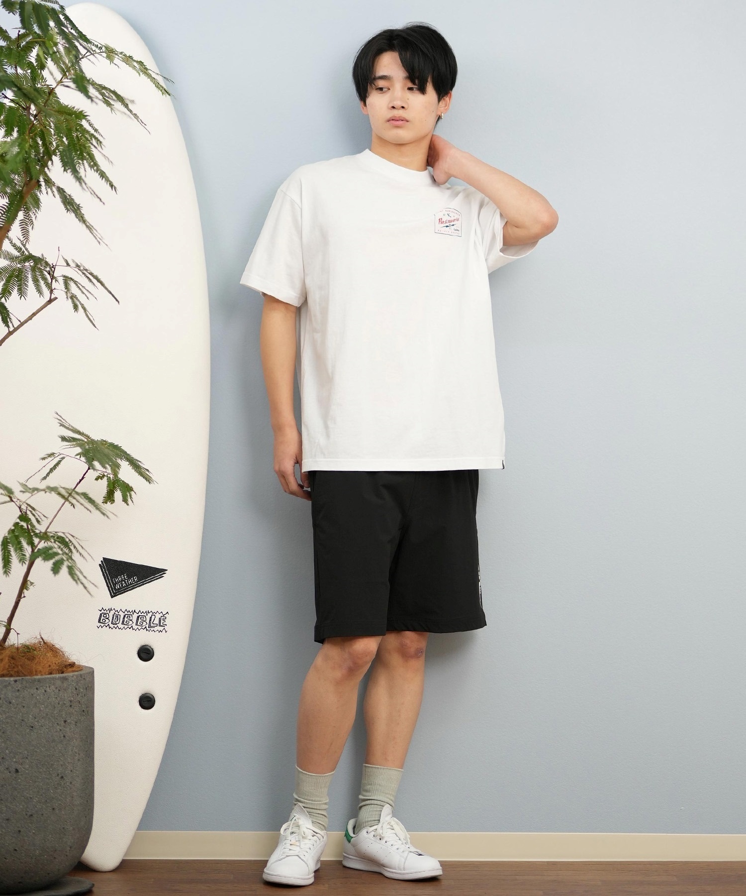 LOST ロスト 半袖 Tシャツ メンズ バックプリント ヘビーウェイト L25S-2109 ムラサキスポーツ限定(WHT-M)