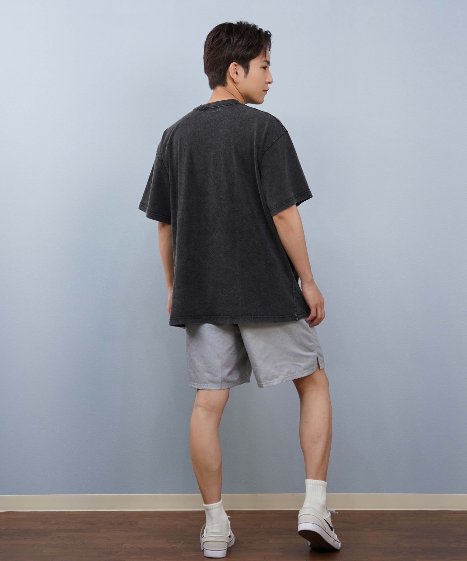 LOST ロスト 半袖 Tシャツ メンズ 古着風 ヴィンテージ加工 フロントプリント L25S-2112 ムラサキスポーツ限定(CBK-M)