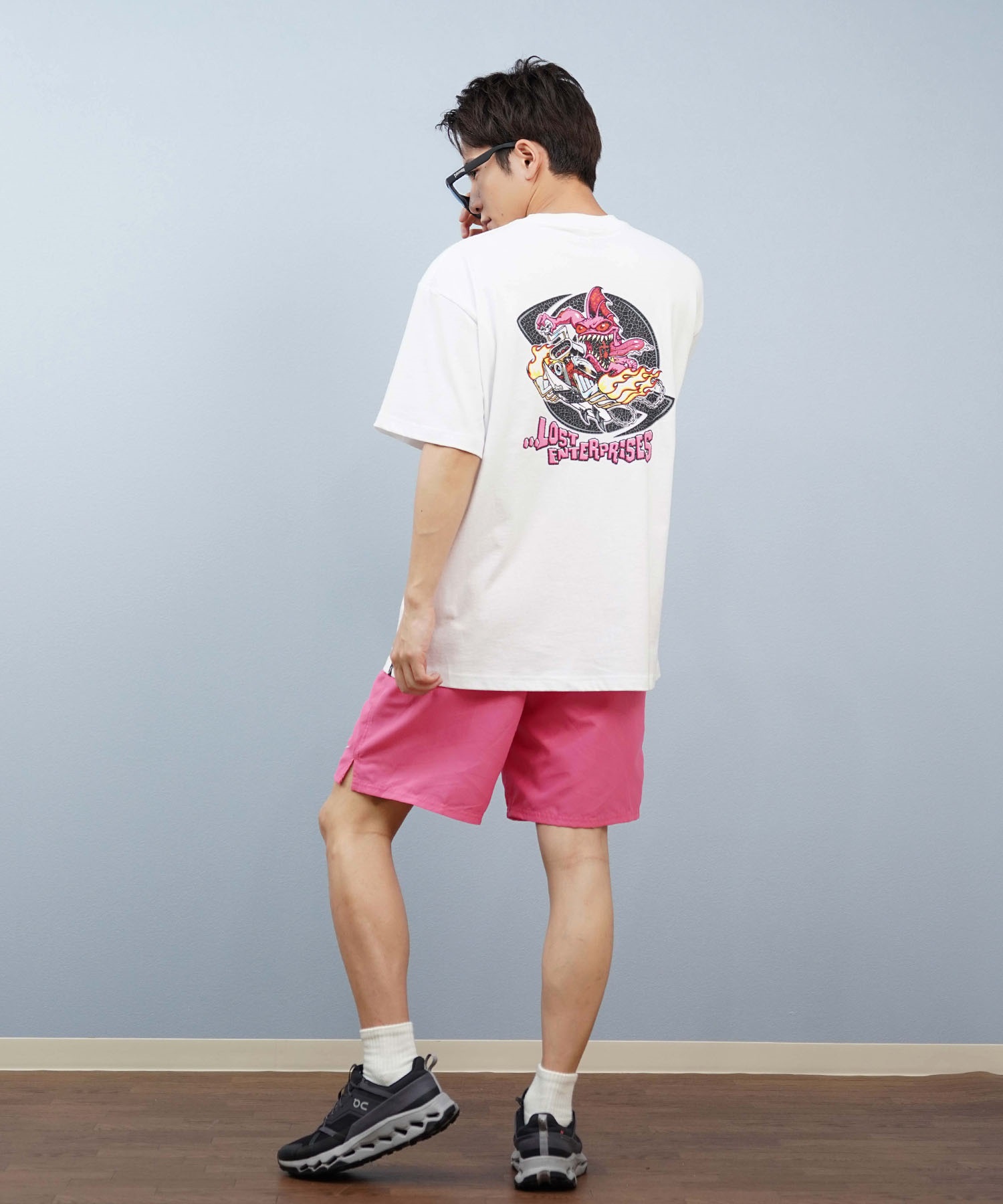 LOST ロスト 半袖 Tシャツ メンズ バックプリント L25S-2114 ムラサキスポーツ限定(CBK-M)