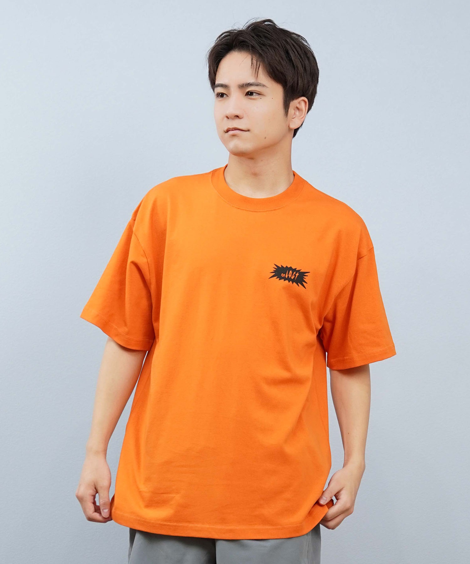 LOST ロスト 半袖 Tシャツ メンズ バックプリント L25S-2115 ムラサキ