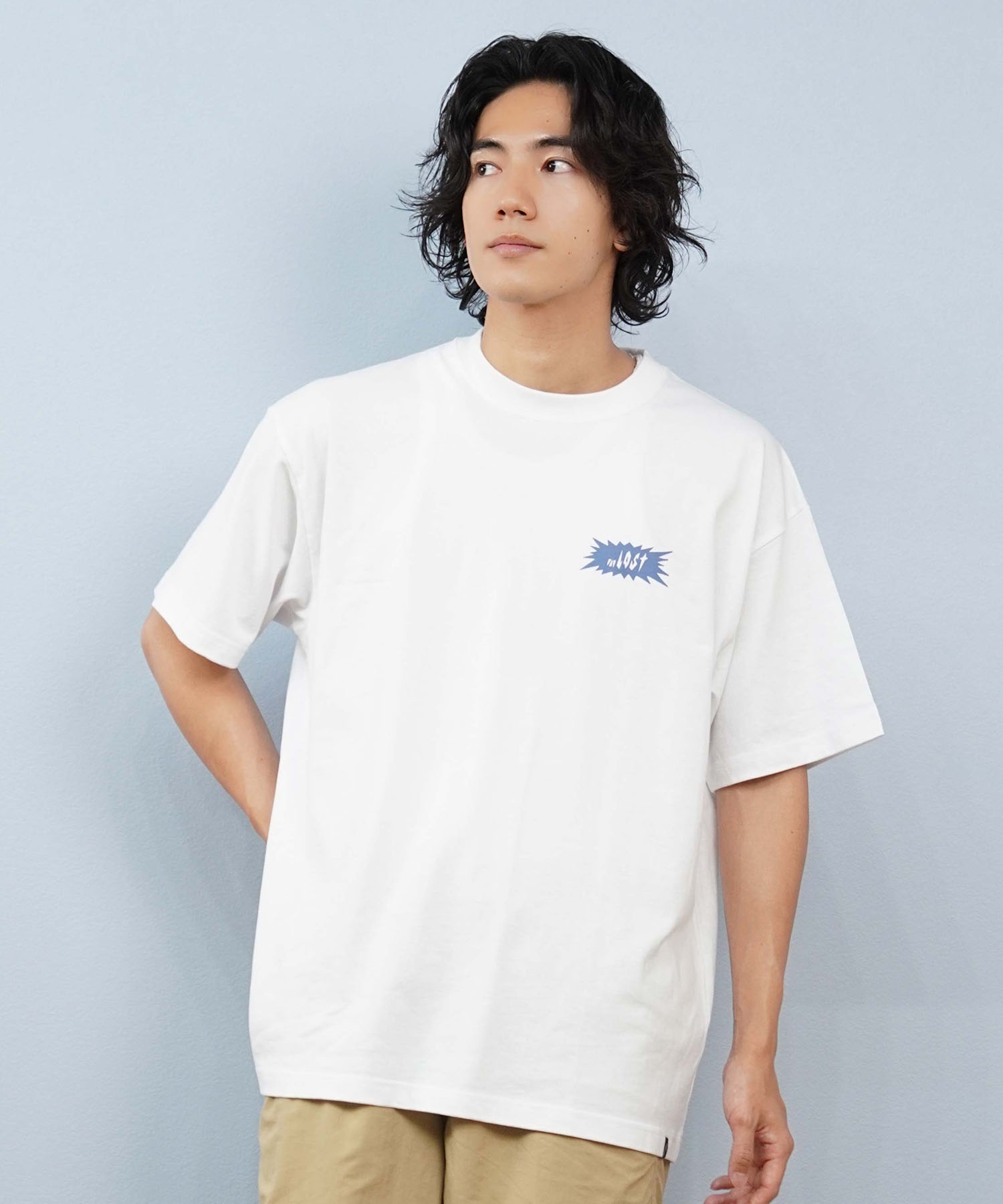 LOST ロスト 半袖 Tシャツ メンズ バックプリント L25S-2115 ムラサキ