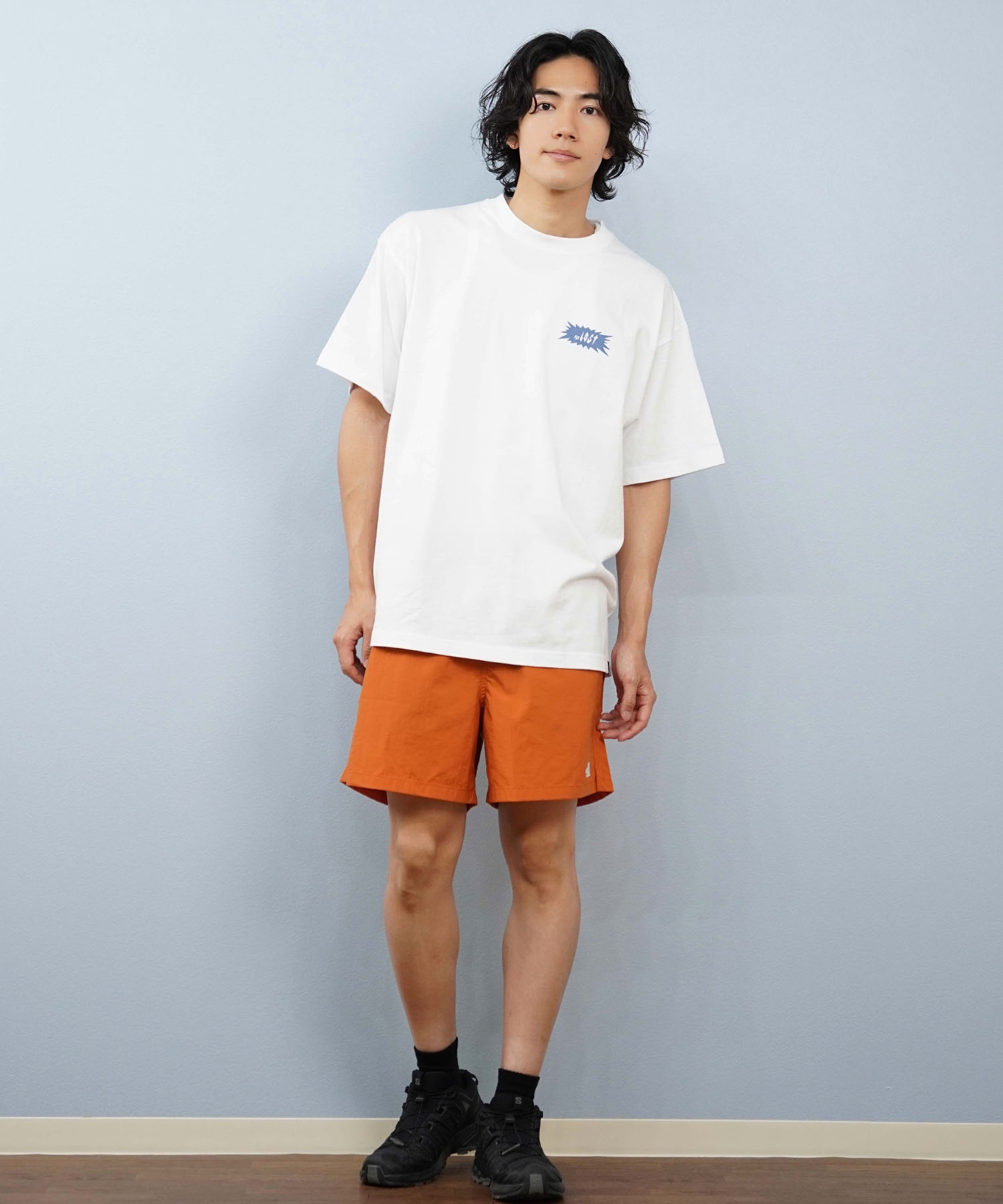 LOST ロスト 半袖 Tシャツ メンズ バックプリント L25S-2115 ムラサキ