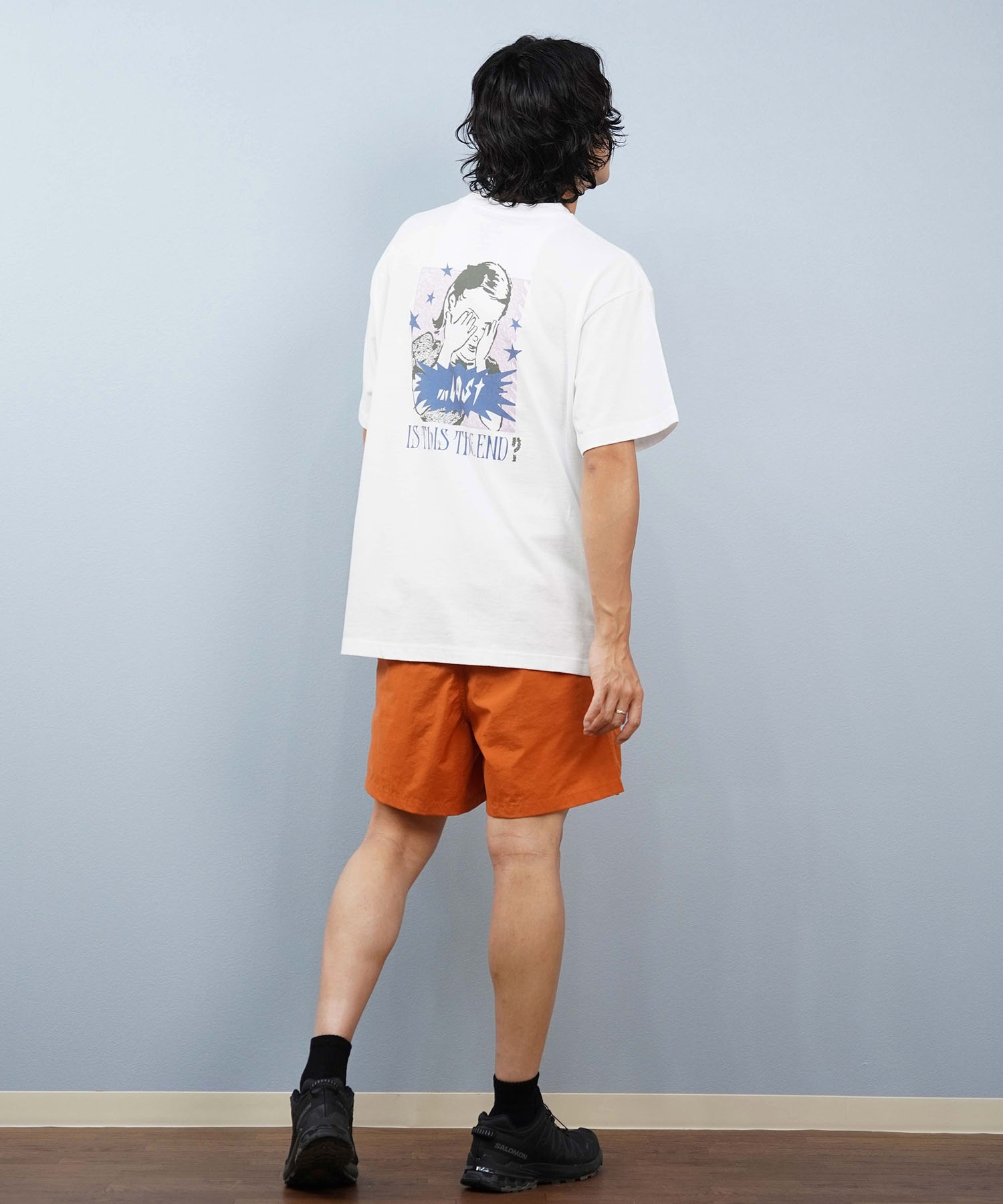 LOST ロスト 半袖 Tシャツ メンズ バックプリント L25S-2115 ムラサキ