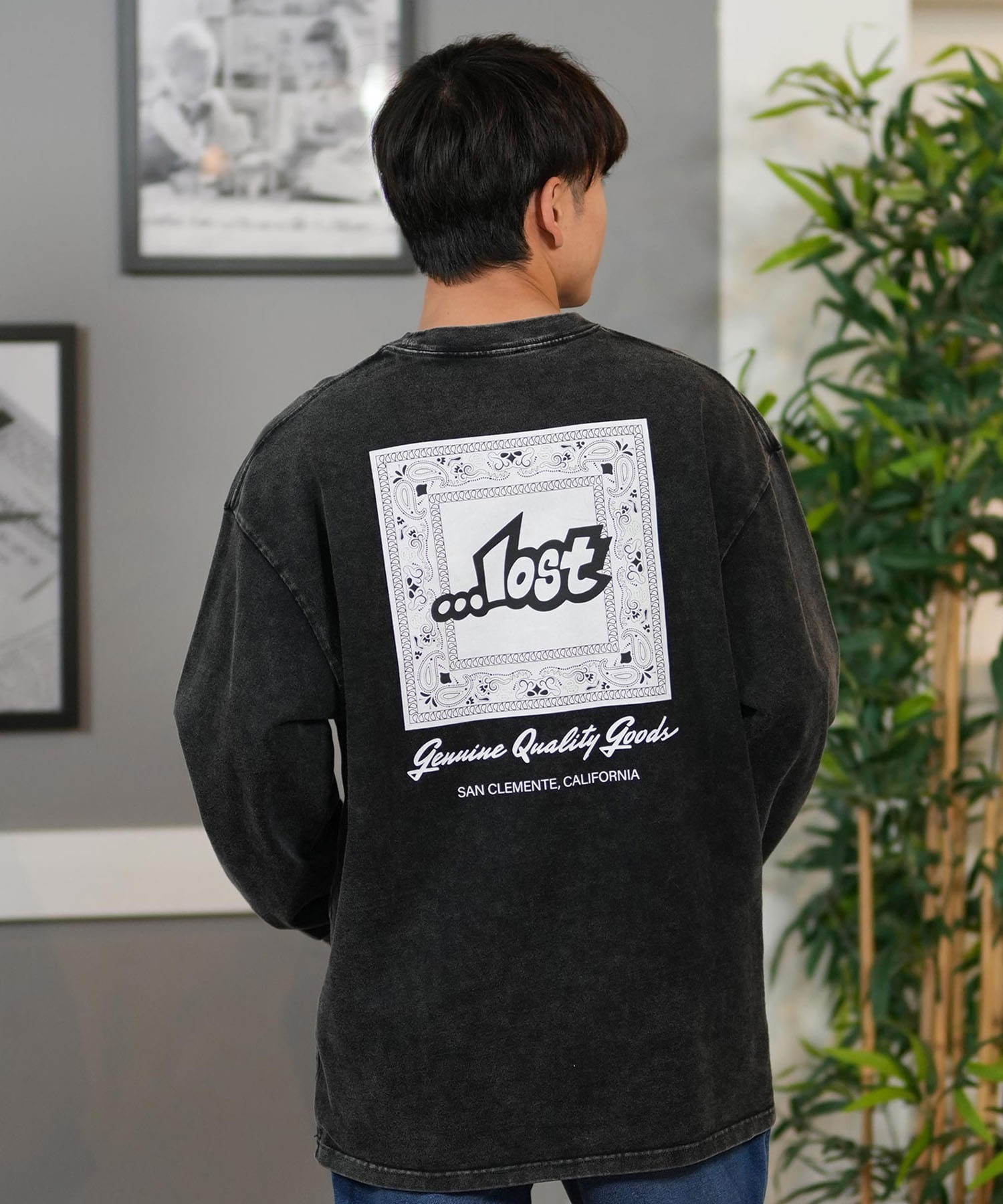 lost ロスト 長袖 Tシャツ メンズ バックプリント オーバーサイズ ユニ