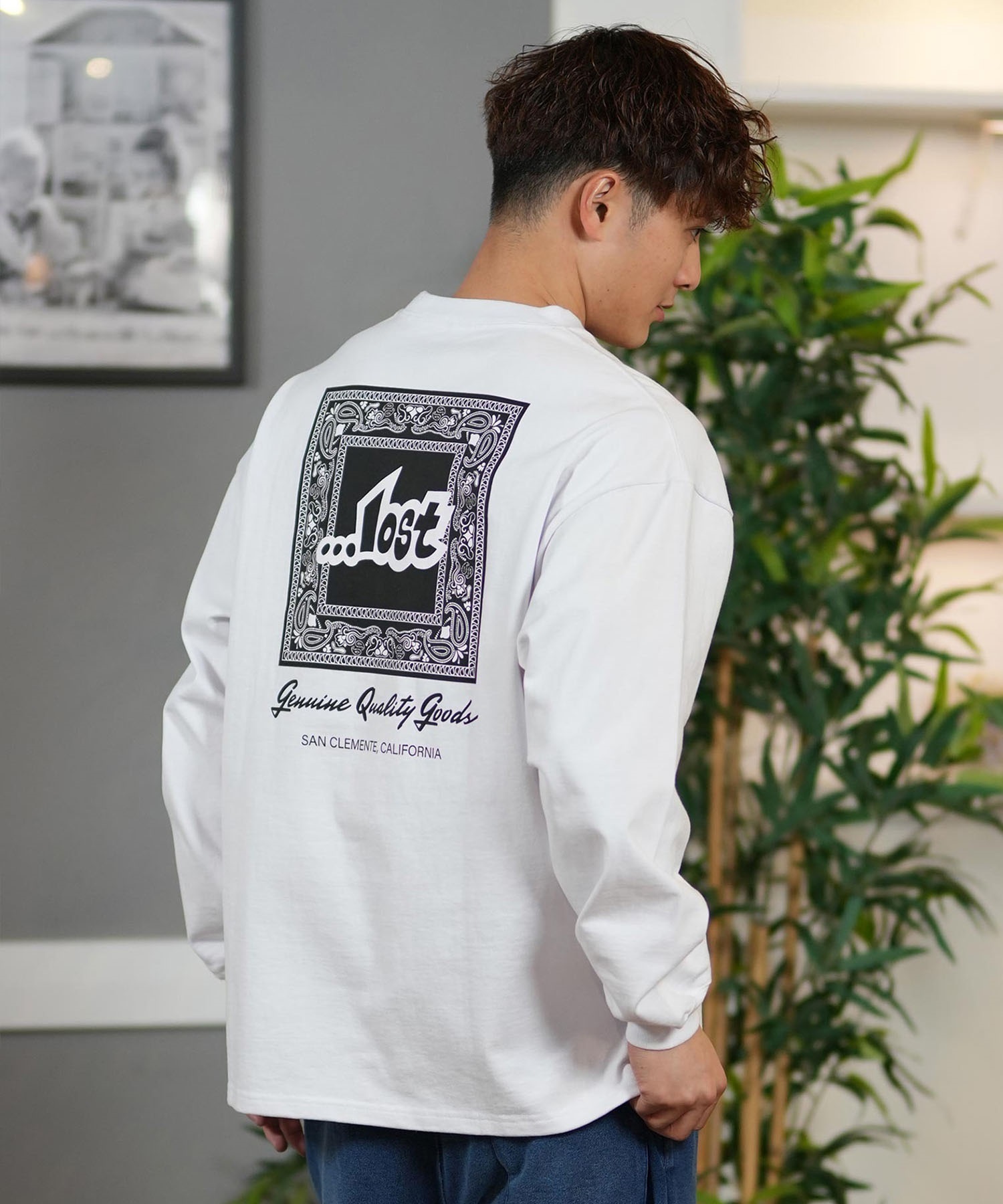 lost ロスト 長袖 Tシャツ メンズ バックプリント オーバーサイズ ユニ