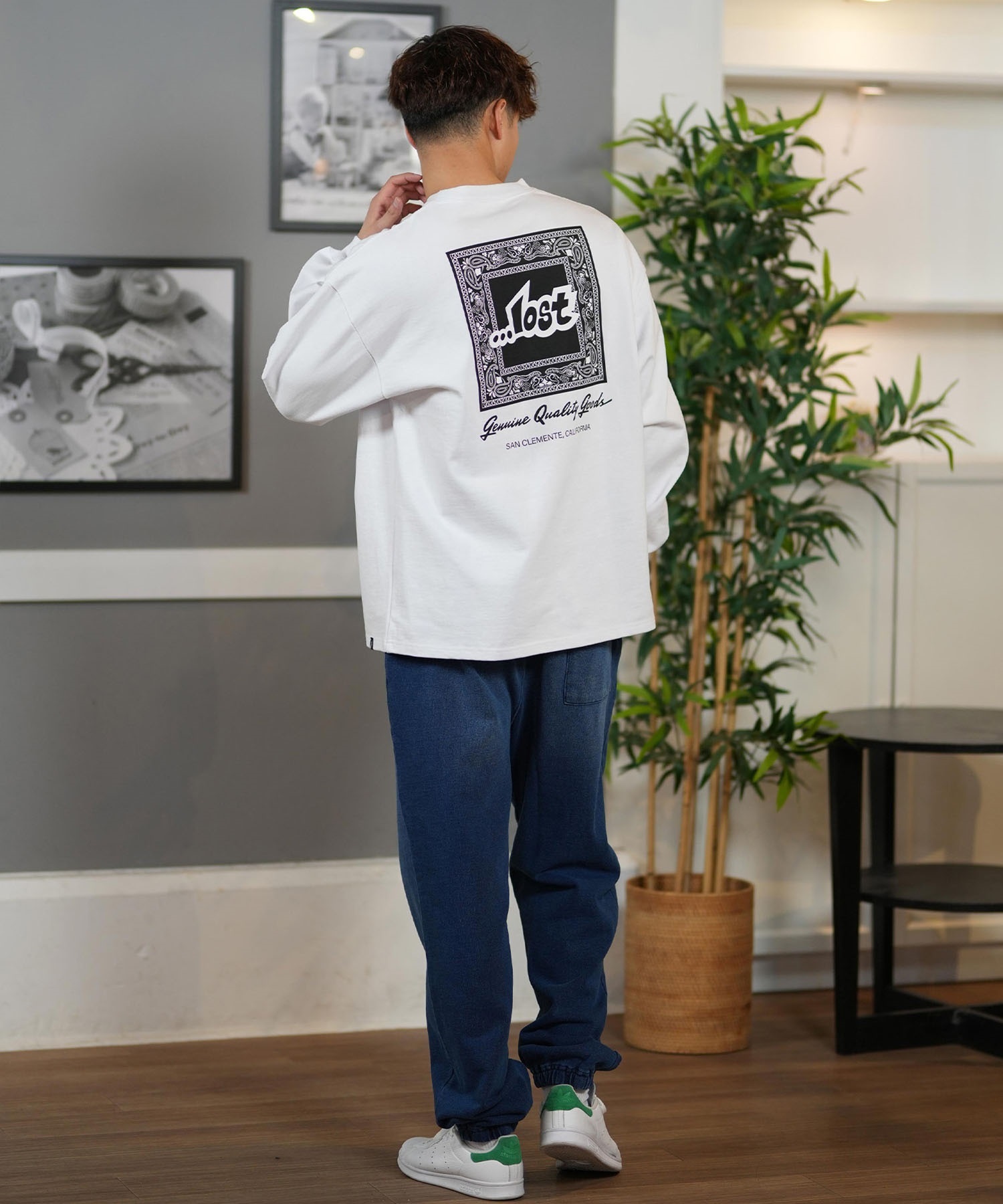 lost ロスト 長袖 Tシャツ メンズ バックプリント オーバーサイズ ユニ