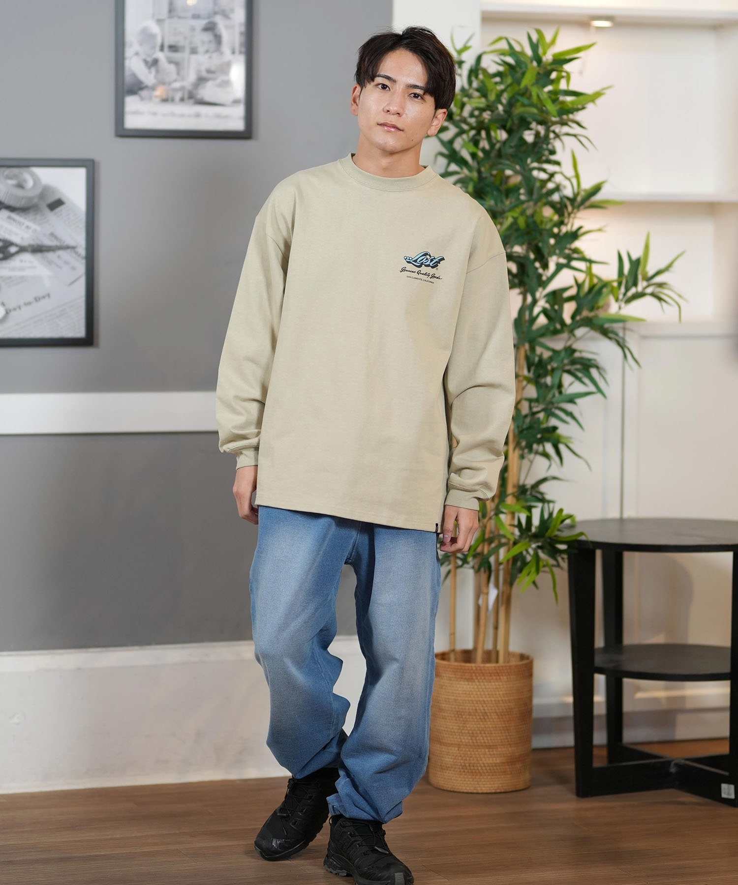 lost ロスト 長袖 Tシャツ メンズ バックプリント オーバーサイズ ユニ