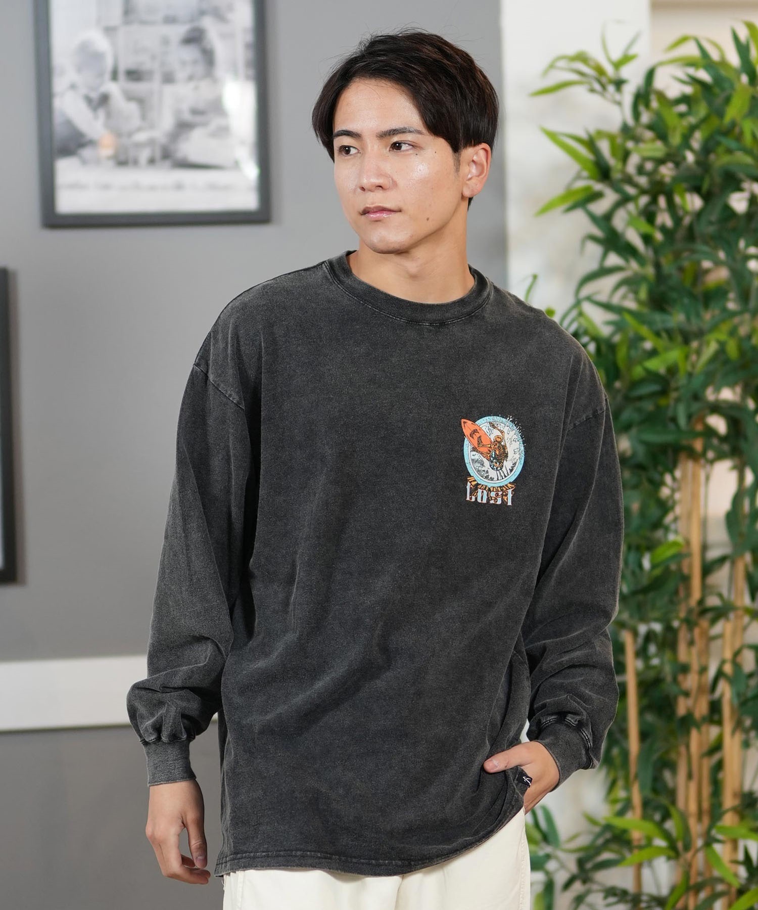 lost ロスト 長袖 Tシャツ メンズ バックプリント オーバーサイズ ユニ