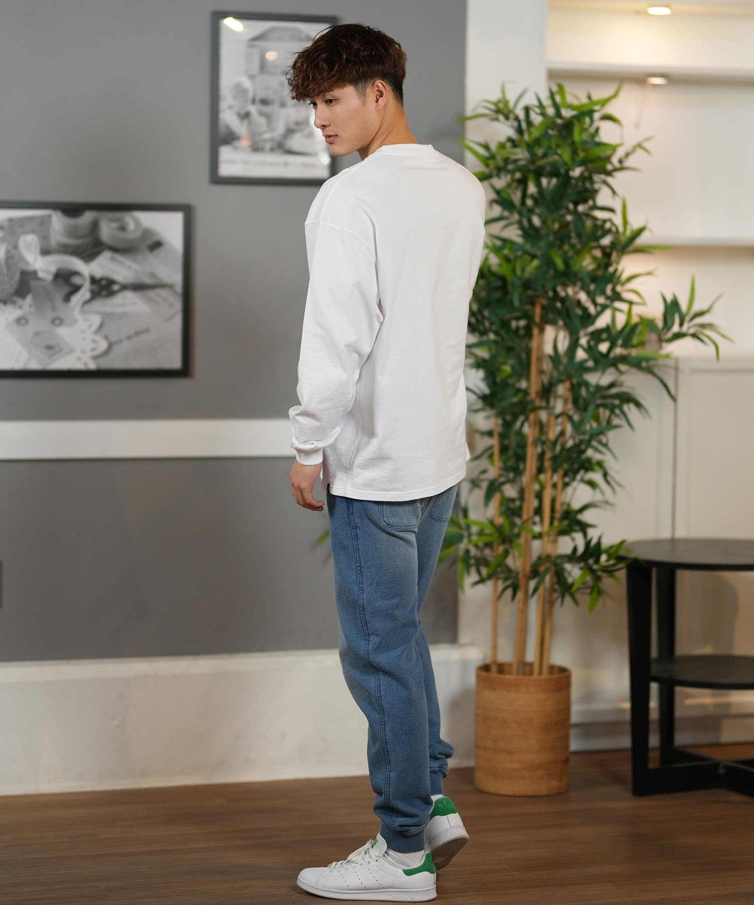 lost ロスト 長袖 Tシャツ メンズ フロントプリント オーバーサイズ ユニセックス ムラサキスポーツ限定 L25S2205(BLACK-M)