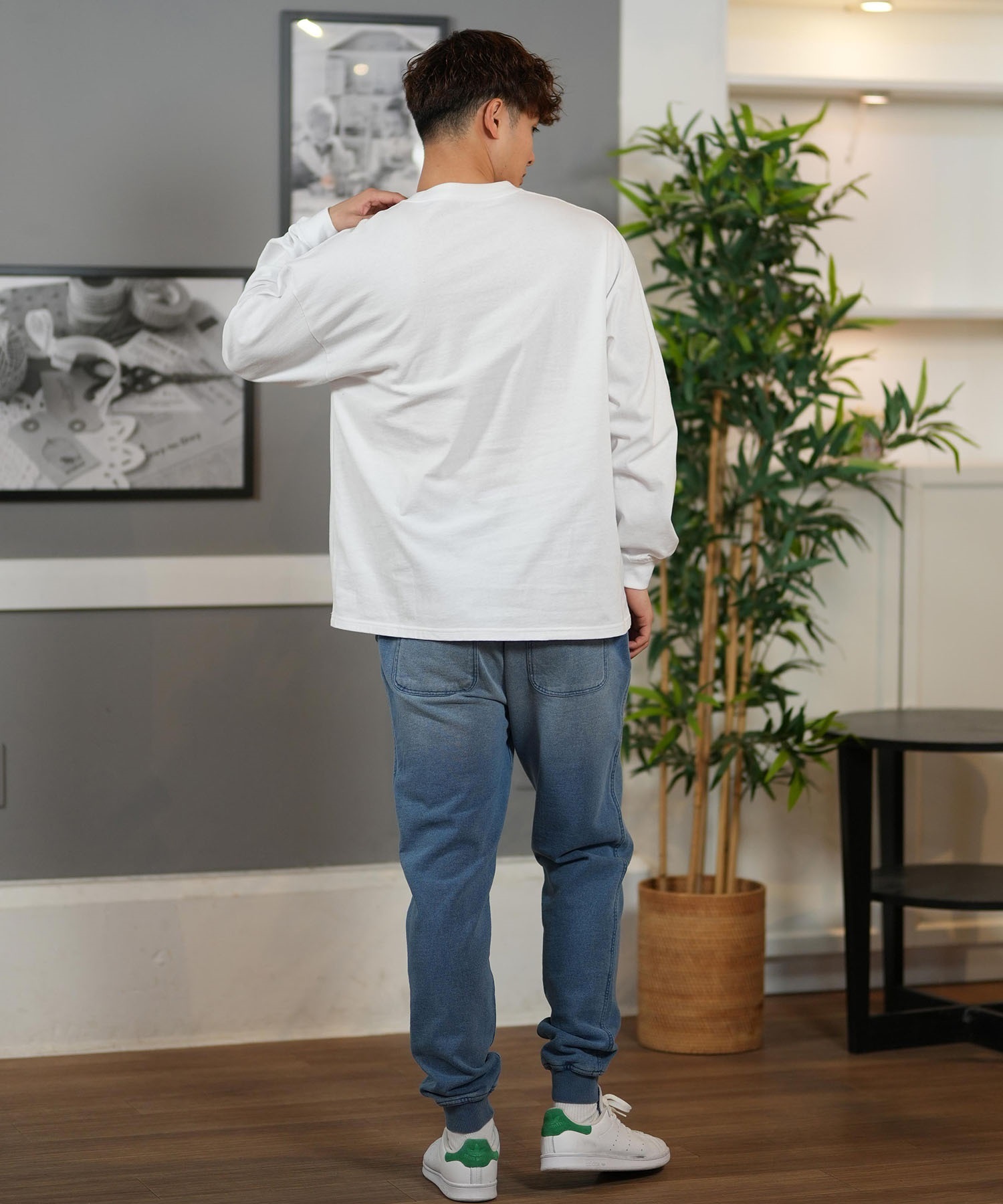 lost ロスト 長袖 Tシャツ メンズ フロントプリント オーバーサイズ ユニセックス ムラサキスポーツ限定 L25S2205(BLACK-M)