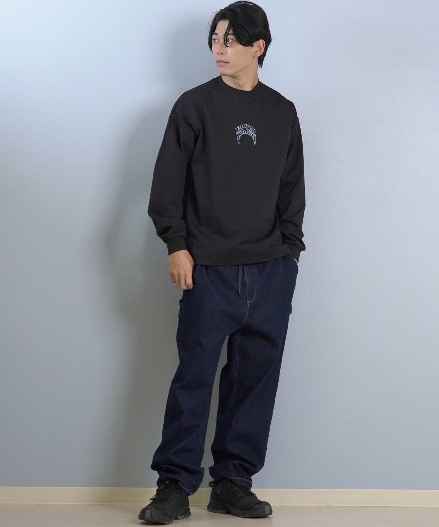 lost ロスト 長袖 Tシャツ ロンT メンズ AIRDRYシリーズ UVカット 遮熱性 吸汗速乾 PISCES LOGO LS TEE L25F-2207 ムラサキスポーツ限定(BLK-M)