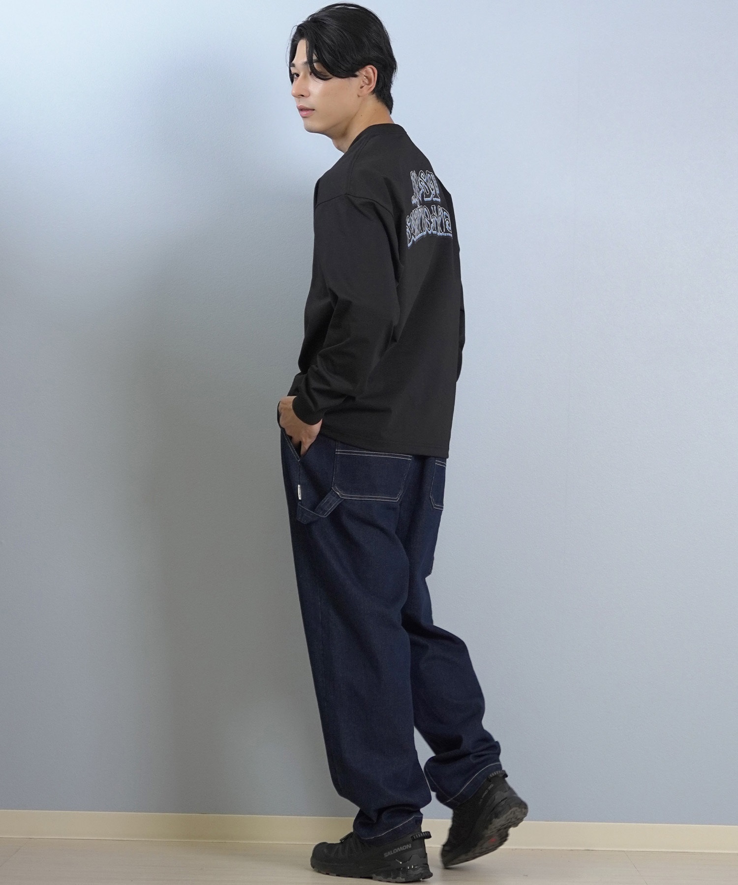 lost ロスト 長袖 Tシャツ ロンT メンズ AIRDRYシリーズ UVカット 遮熱性 吸汗速乾 PISCES LOGO LS TEE L25F-2207 ムラサキスポーツ限定(BLK-M)