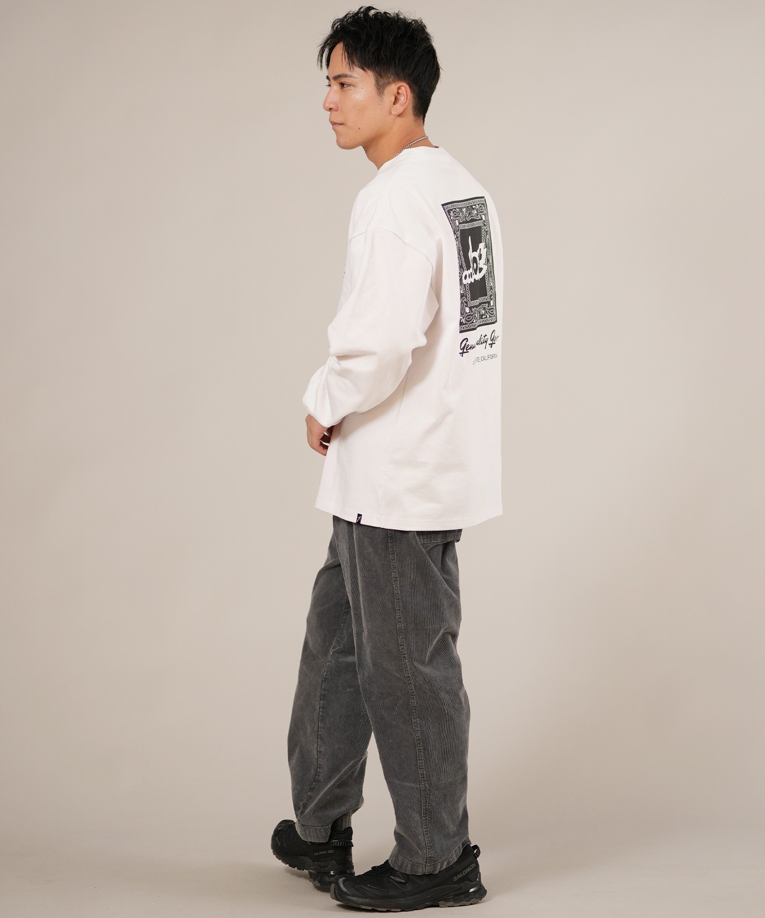 LOST ロスト 長袖 Tシャツ ロンT メンズ バックプリント ペイズリー柄