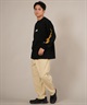 LOST ロスト 長袖 Tシャツ ロンT メンズ 袖プリント 古着風 ヴィンテージ加工 L25F-2204 ムラサキスポーツ限定(WHT-M)