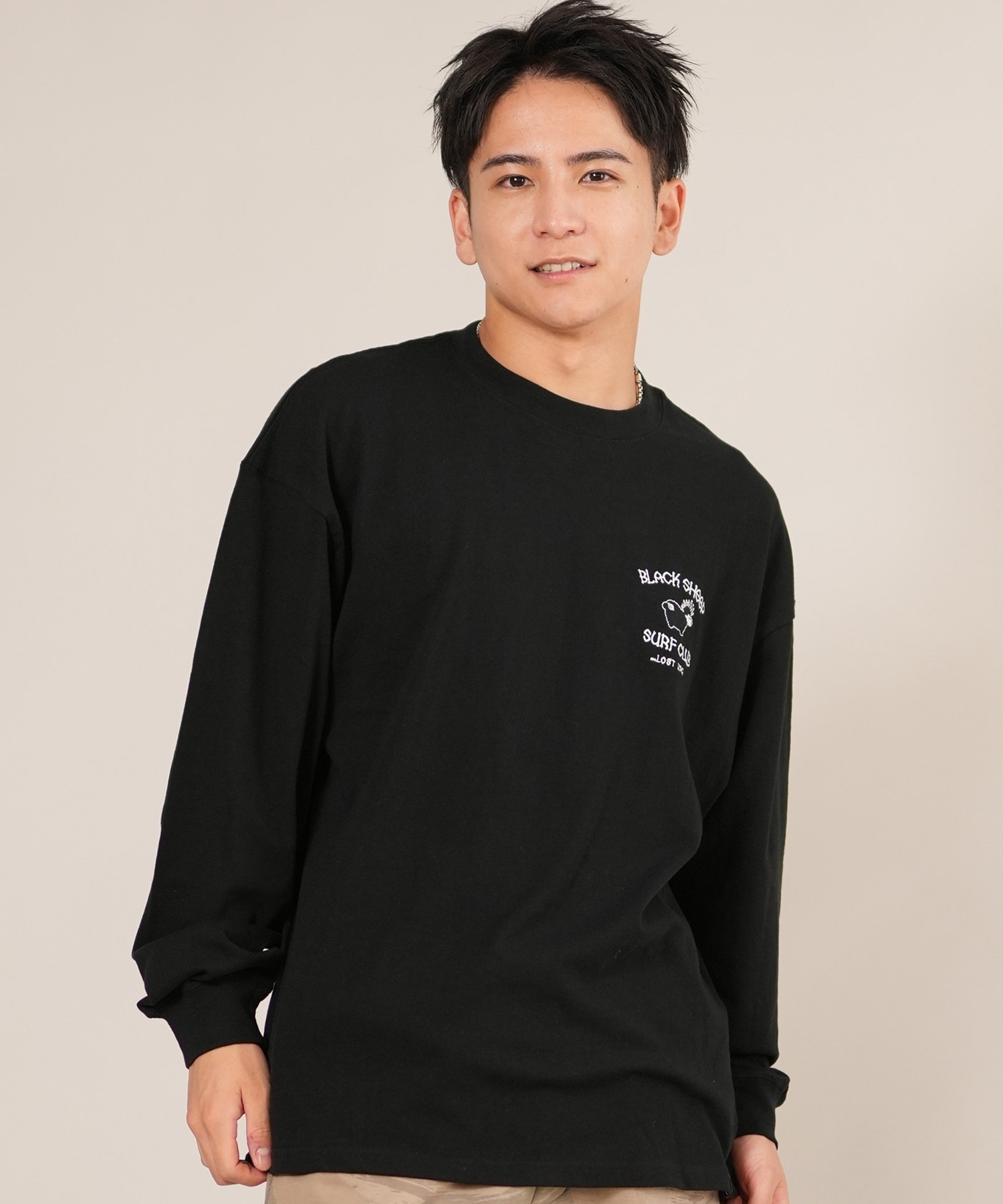 LOST ロスト 長袖 Tシャツ ロンT メンズ バックプリント ロゴ