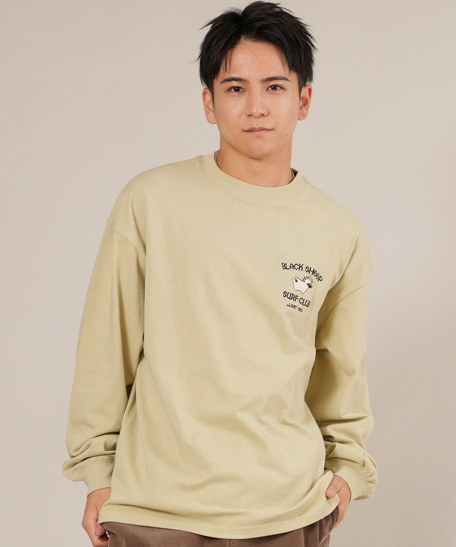 LOST ロスト 長袖 Tシャツ ロンT メンズ バックプリント ロゴ BLACK