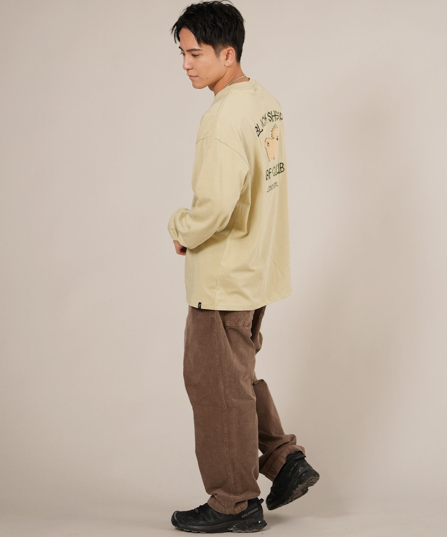 LOST ロスト 長袖 Tシャツ ロンT メンズ バックプリント ロゴ BLACK