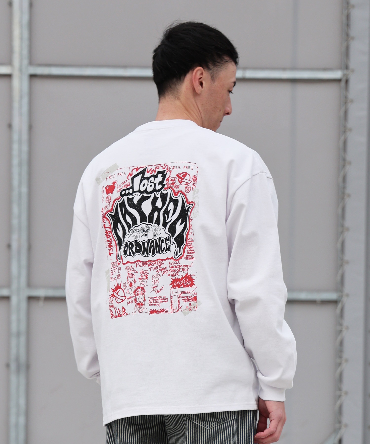 LOST ロスト 長袖 Tシャツ ロンT メンズ バックプリント ORDANCE LS