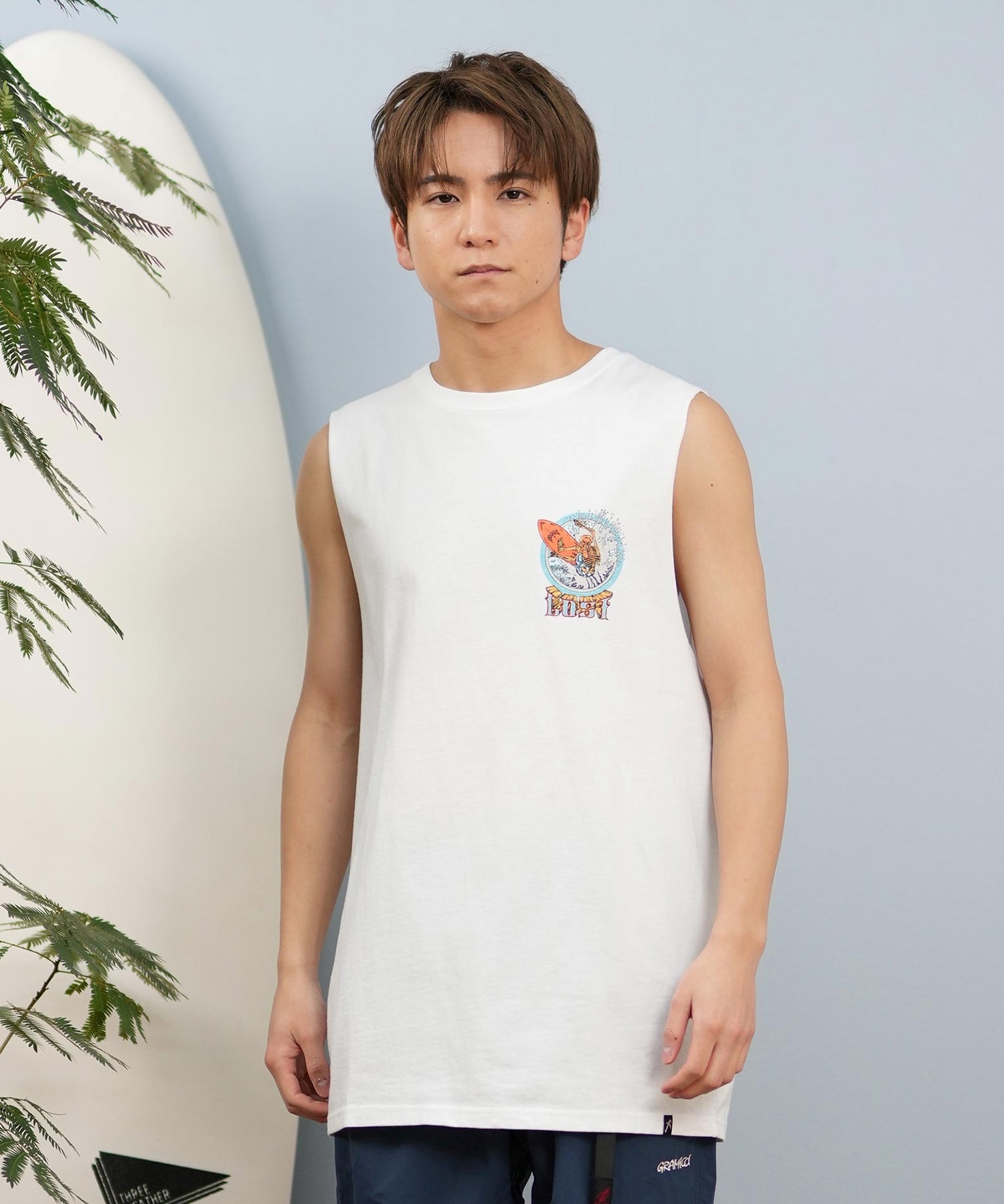 LOST ロスト タンクトップ メンズ ノースリーブ 袖なし バックプリント