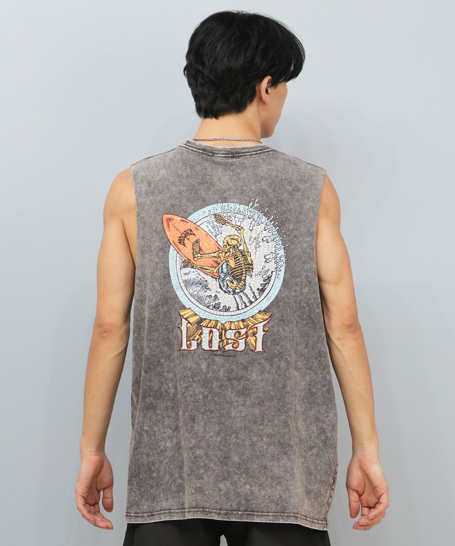 LOST ロスト タンクトップ メンズ ノースリーブ 袖なし バックプリント