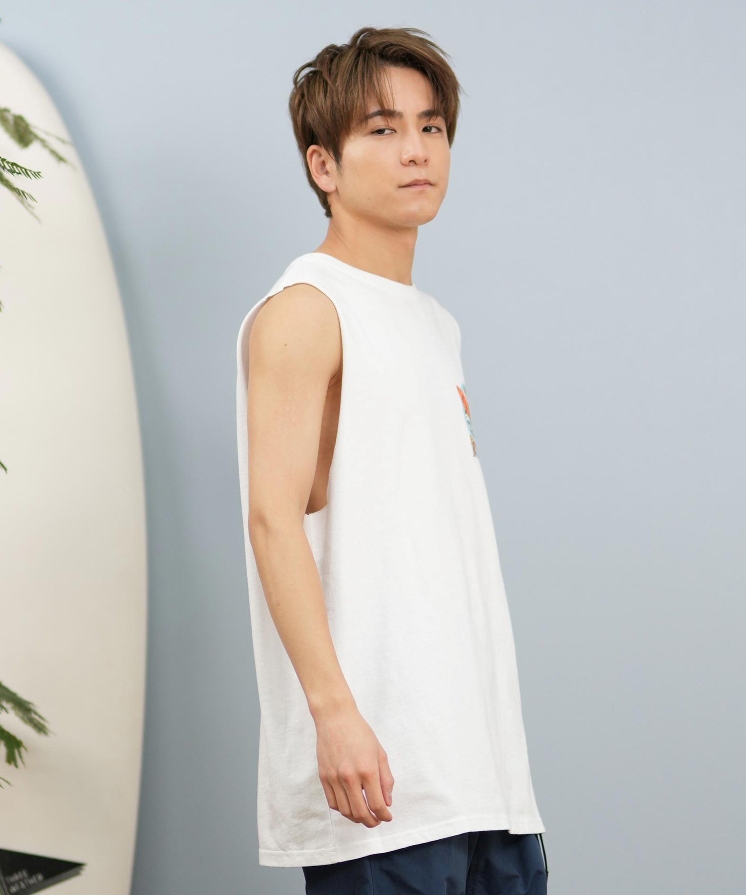 クロノス タンクトップ Lサイズ ネイビー　バックプリント CRONOS SIDE INSERTS TANKTOP【BLACK×BLUE】 – クロノス CRONOS
