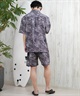 LOST ロスト 半袖シャツ メンズ 総柄 柄シャツ 水陸両用 セットアップ対応 L25S-2401 ムラサキスポーツ限定(BLK-M)