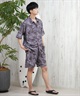LOST ロスト 半袖シャツ メンズ 総柄 柄シャツ 水陸両用 セットアップ対応 L25S-2401 ムラサキスポーツ限定(BLK-M)