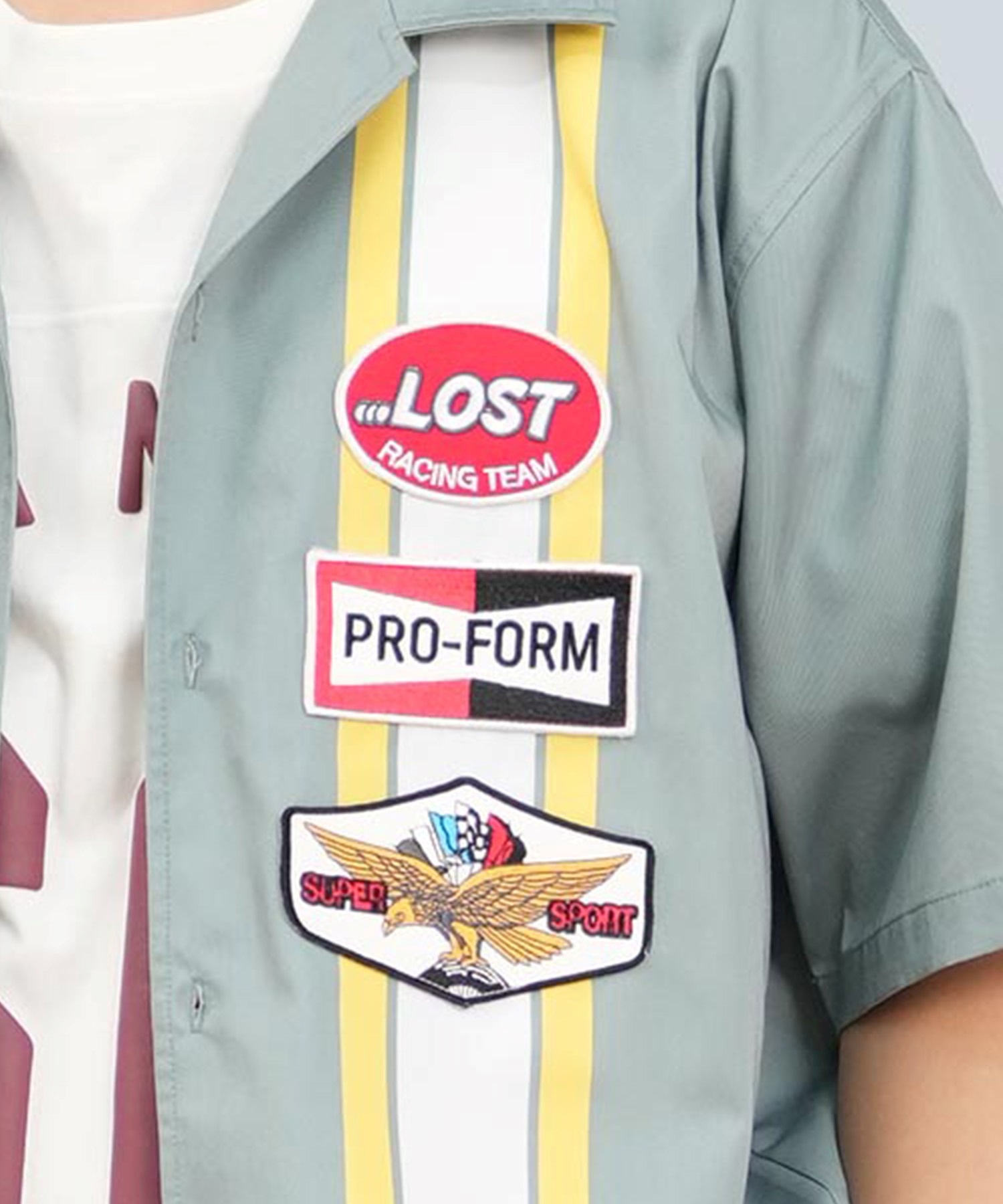 LOST ロスト 半袖 シャツ メンズ ワッペンデザイン 速乾 水陸両用