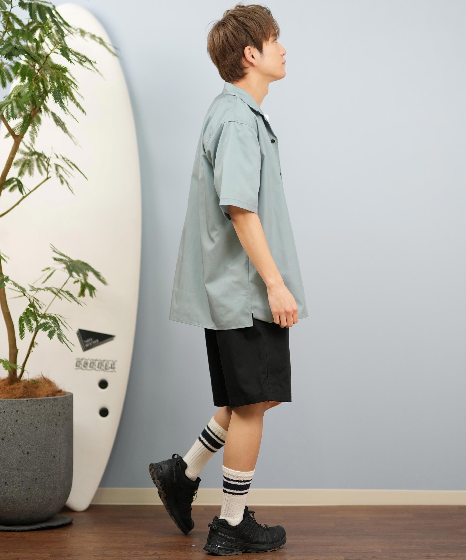 LOST ロスト 半袖 シャツ メンズ ワッペンデザイン 速乾 水陸両用