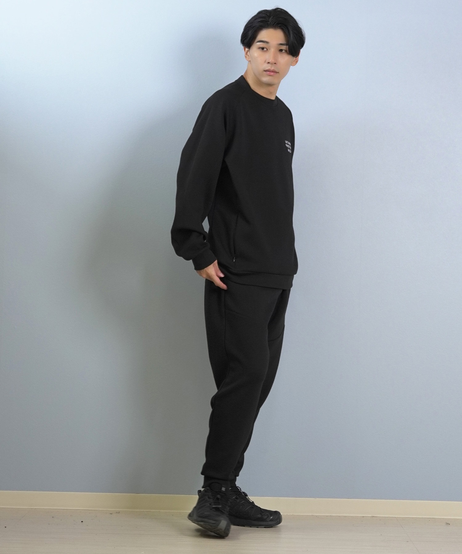 LOST ロスト ロングパンツ メンズ スウェットパンツ ジョガーパンツ セットアップ対応 L25F-3101 ムラサキスポーツ限定(BLK-M)