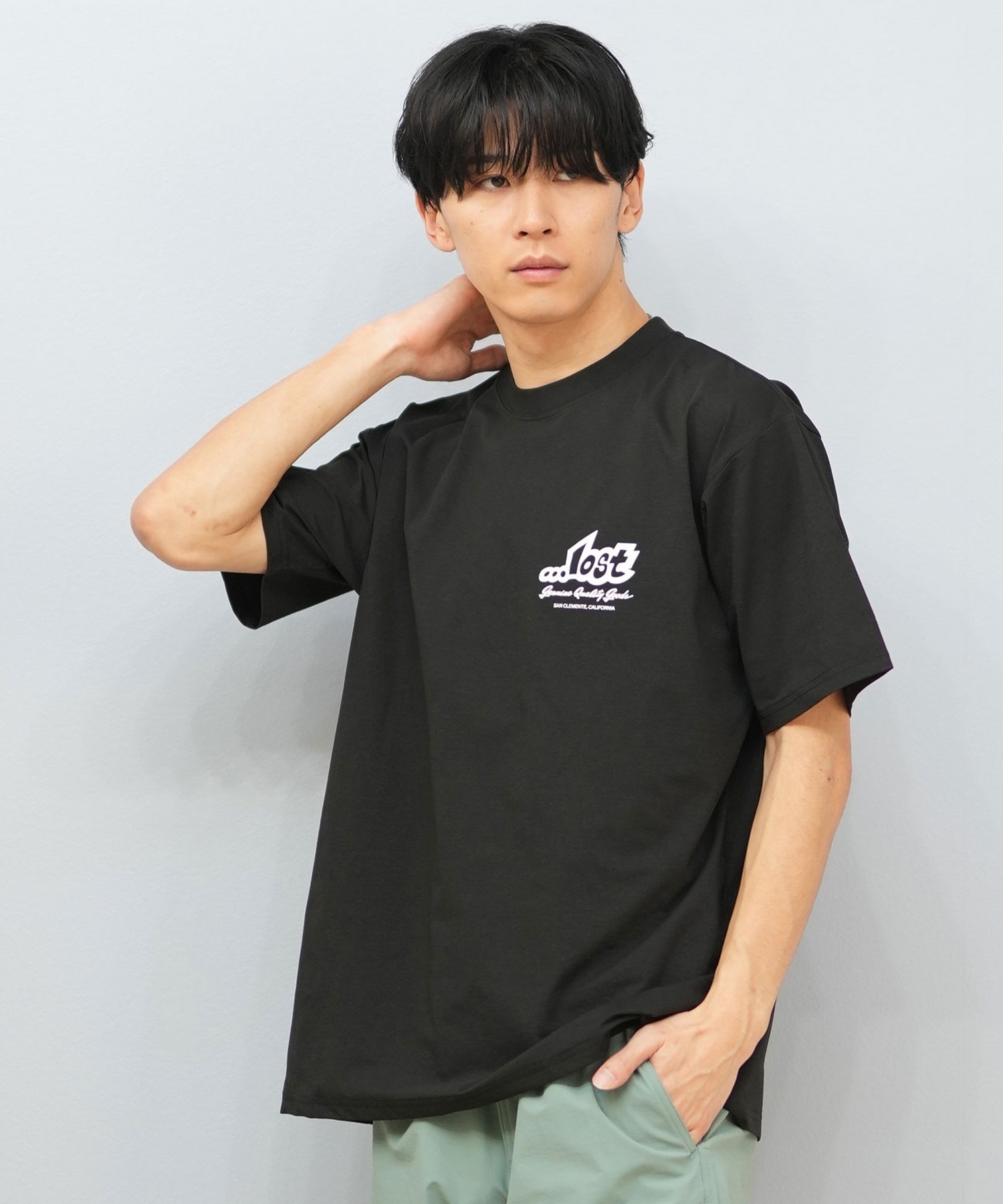 LOST ロスト 水着 ラッシュガード 半袖 Tシャツ メンズ バックプリント