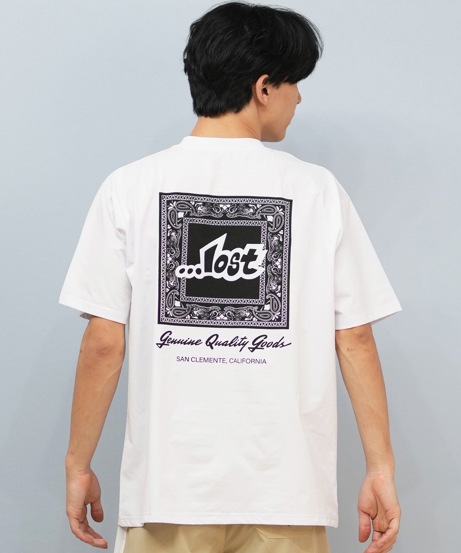 LOST ロスト 水着 ラッシュガード 半袖 Tシャツ メンズ バックプリント
