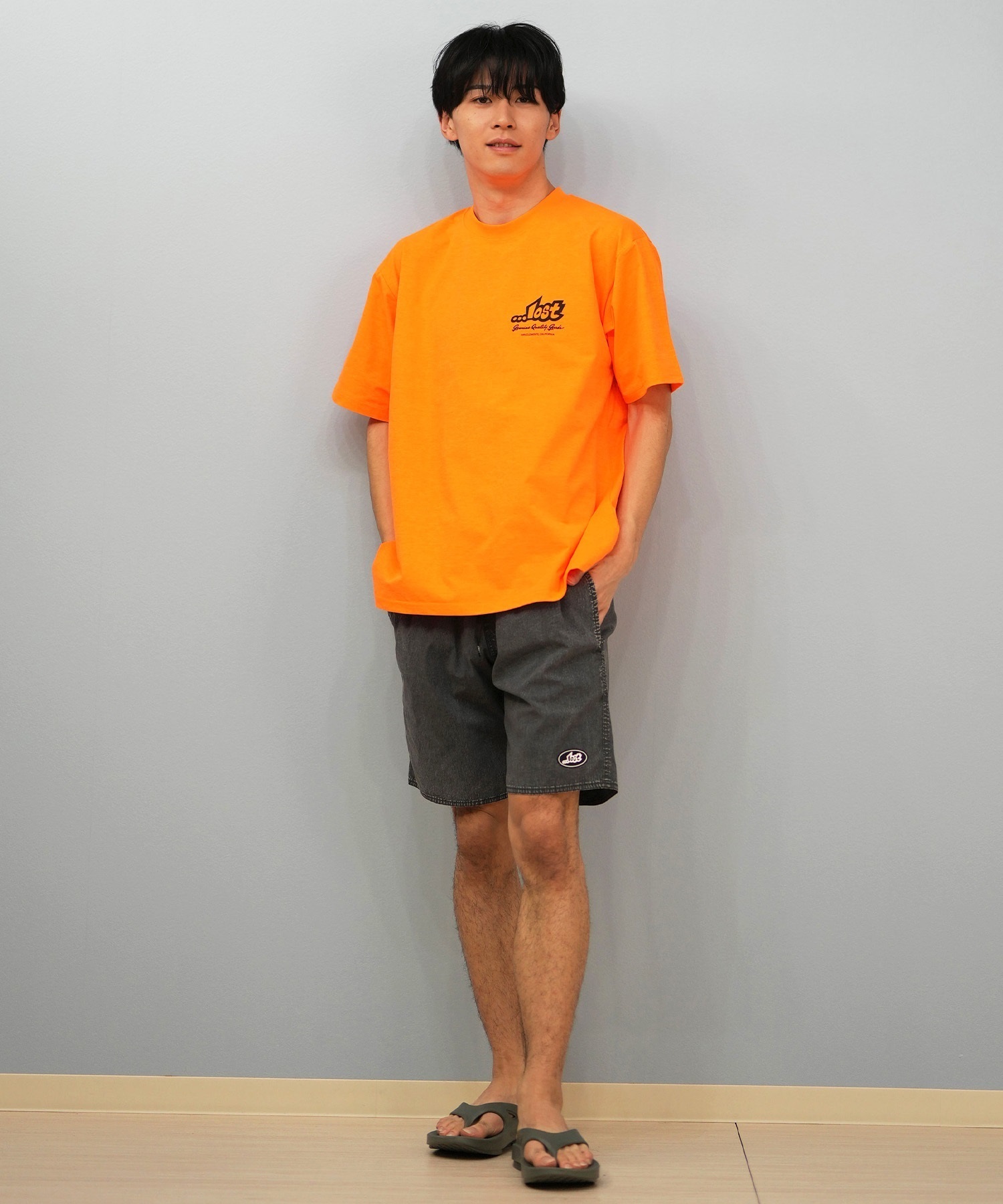 LOST ロスト 水着 ラッシュガード 半袖 Tシャツ メンズ バックプリント