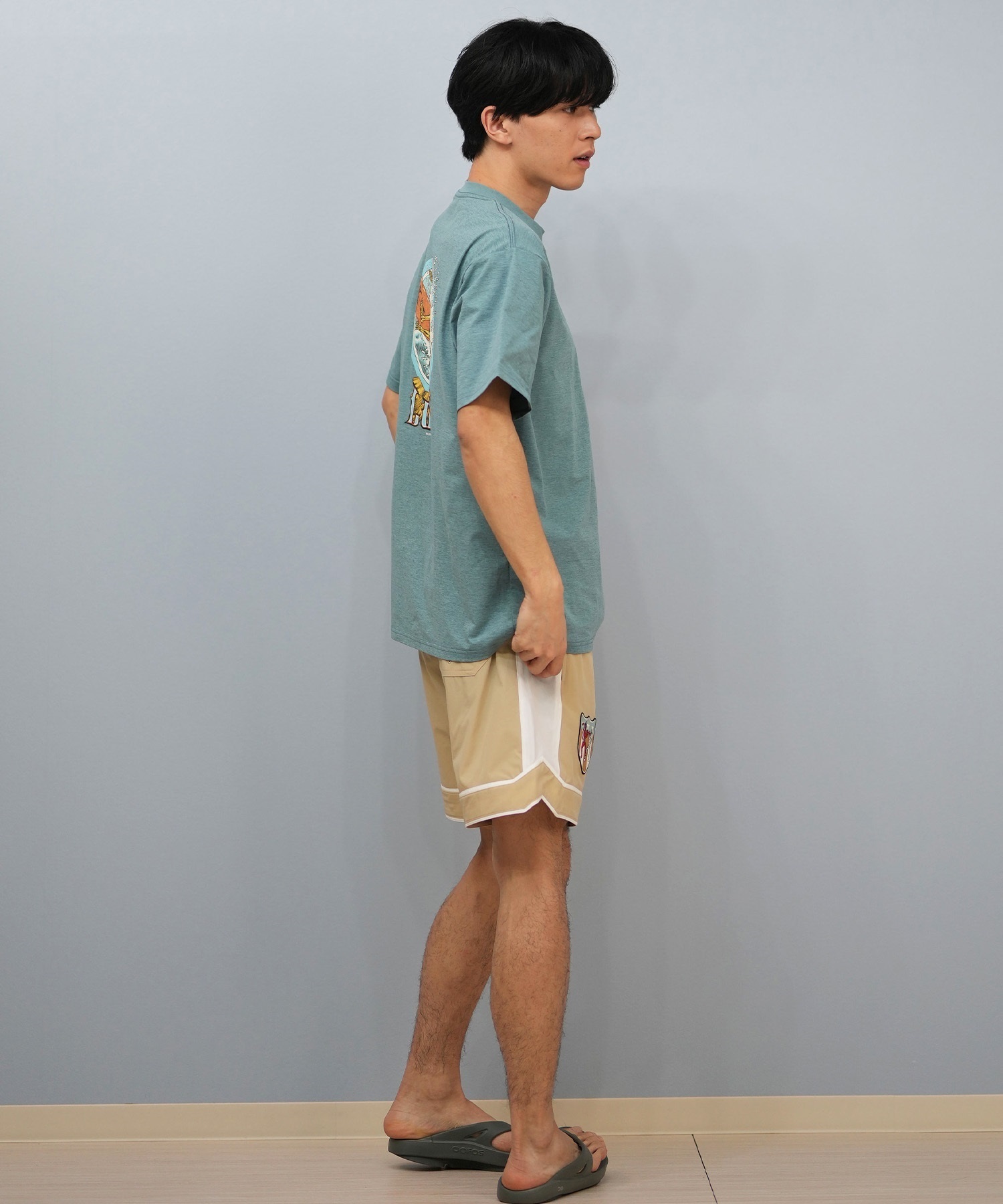 LOST ロスト 水着 ラッシュガード 半袖 Tシャツ メンズ バックプリント 水陸両用 吸水速乾 UVカット L25S-4302 ムラサキスポーツ限定(WHT-M)