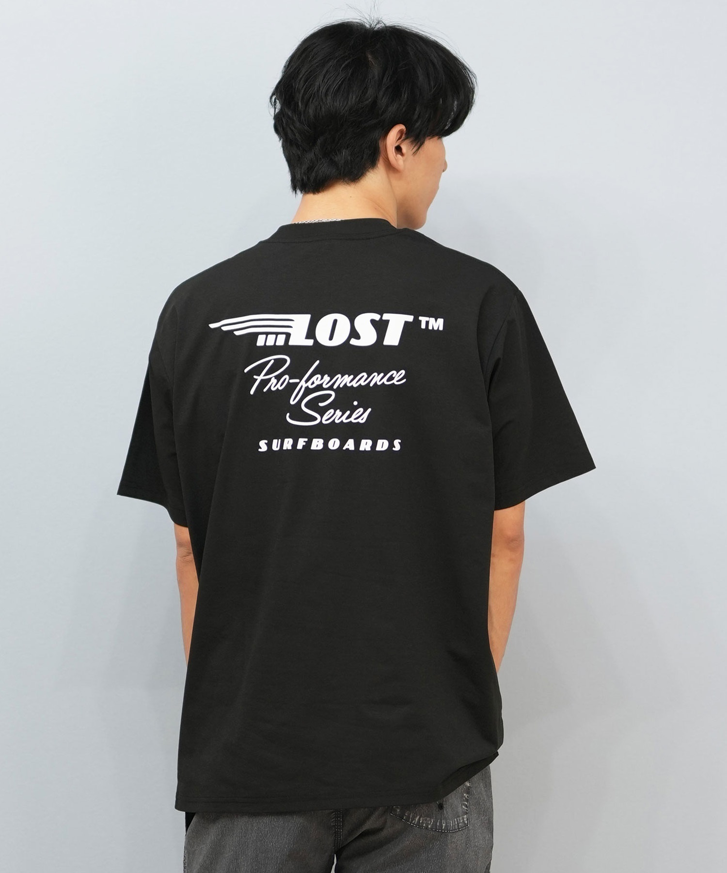 LOST ロスト 水着 ラッシュガード 半袖 Tシャツ メンズ バックプリント 水陸両用 吸水速乾 UVカット L25S-4303 ムラサキスポーツ限定(WHT-M)