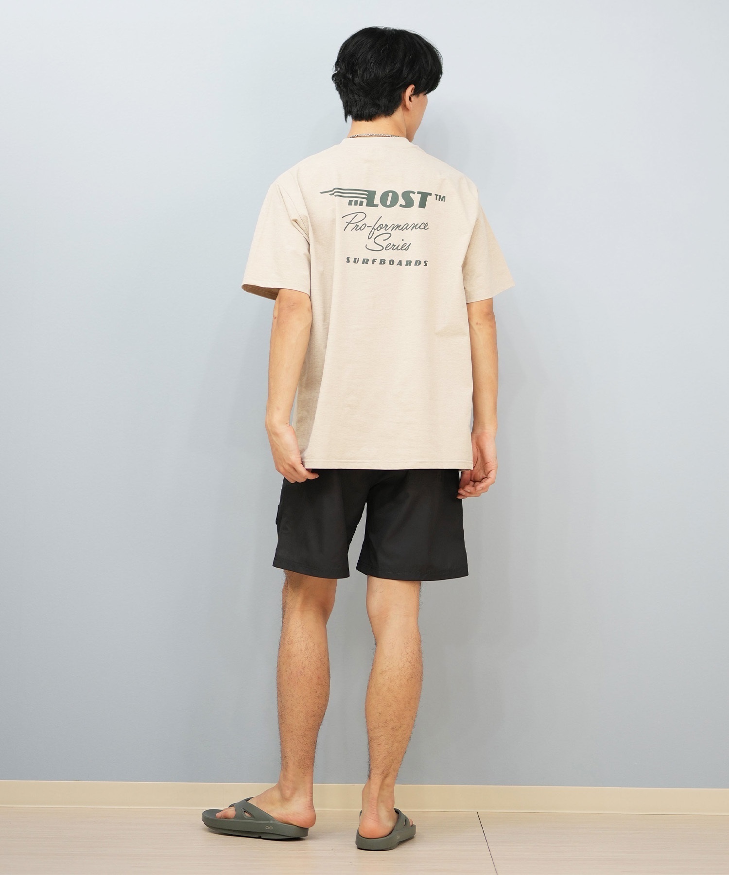 LOST ロスト 水着 ラッシュガード 半袖 Tシャツ メンズ バックプリント 水陸両用 吸水速乾 UVカット L25S-4303 ムラサキスポーツ限定(WHT-M)