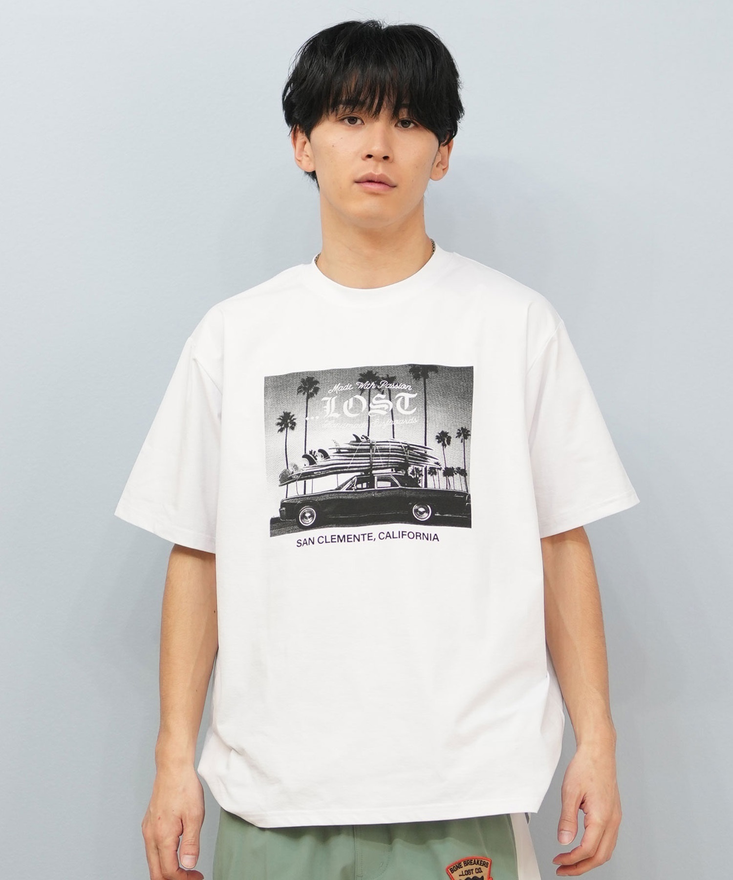 GALLERY DEPT.☆関税込☆ウォッシュ加工 RUSH 半袖Tシャツ LOST ロスト 水着 ラッシュガード 半袖 Tシャツ メンズ フォトT
