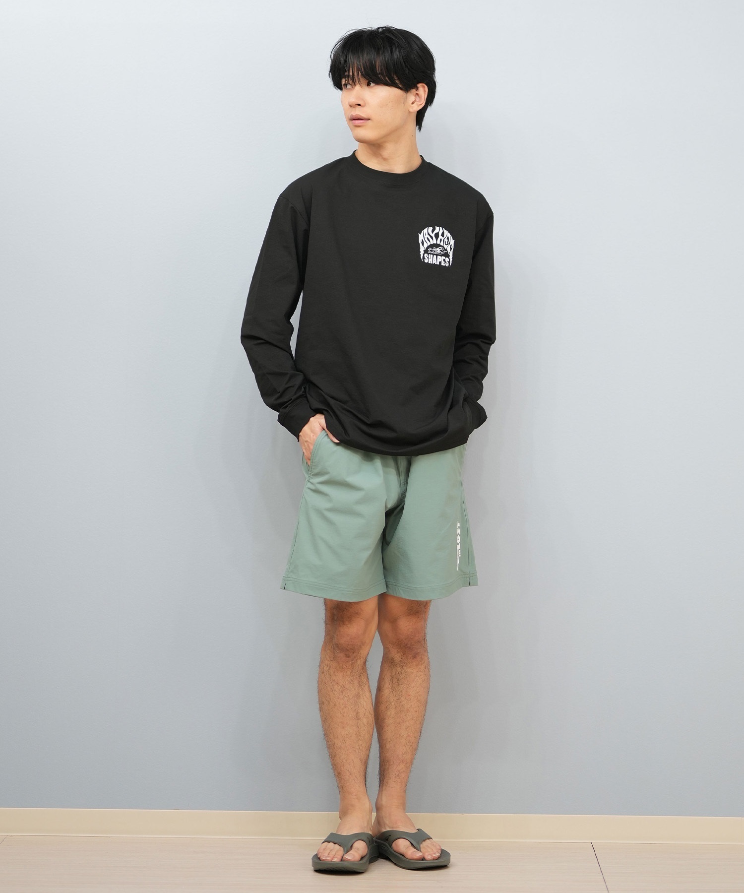 LOST ロスト 水着 ラッシュガード 長袖 Tシャツ ロンT メンズ バック