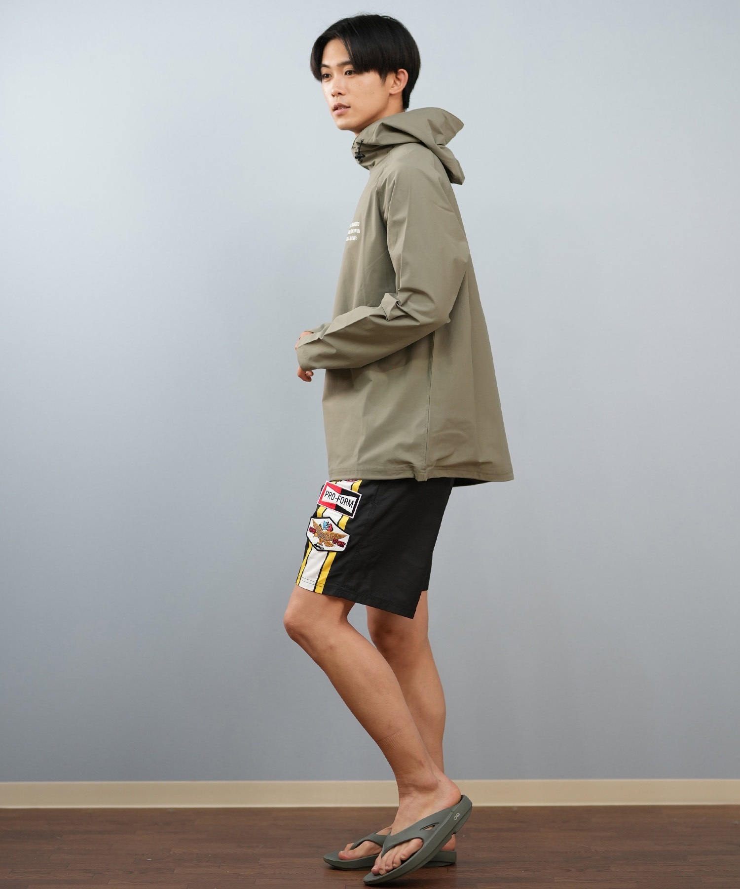 LOST ロスト 水着 ラッシュガード 長袖 Tシャツ ロンT メンズ 水陸両用 フード UVカット L25S-4308 ムラサキスポーツ限定(GRY-M)
