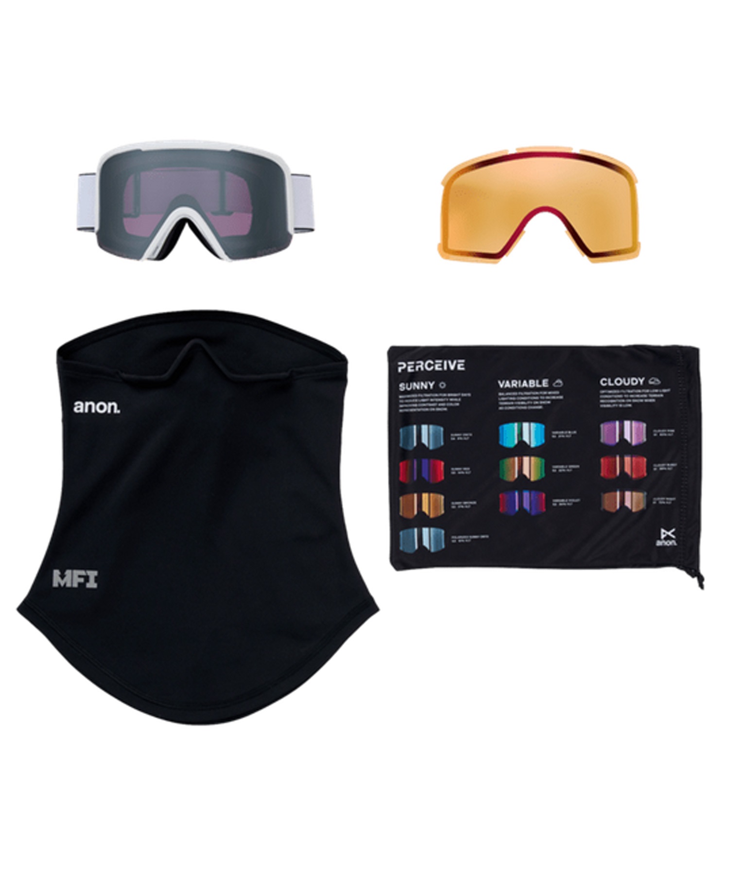 【早期購入/店頭受取対象外】ANON アノン スノーボード ゴーグル ユニセックス Nesa Goggles MFI Face Mask ムラサキスポーツ 25-26モデル MM D11(SNOWFLURRY-NA)