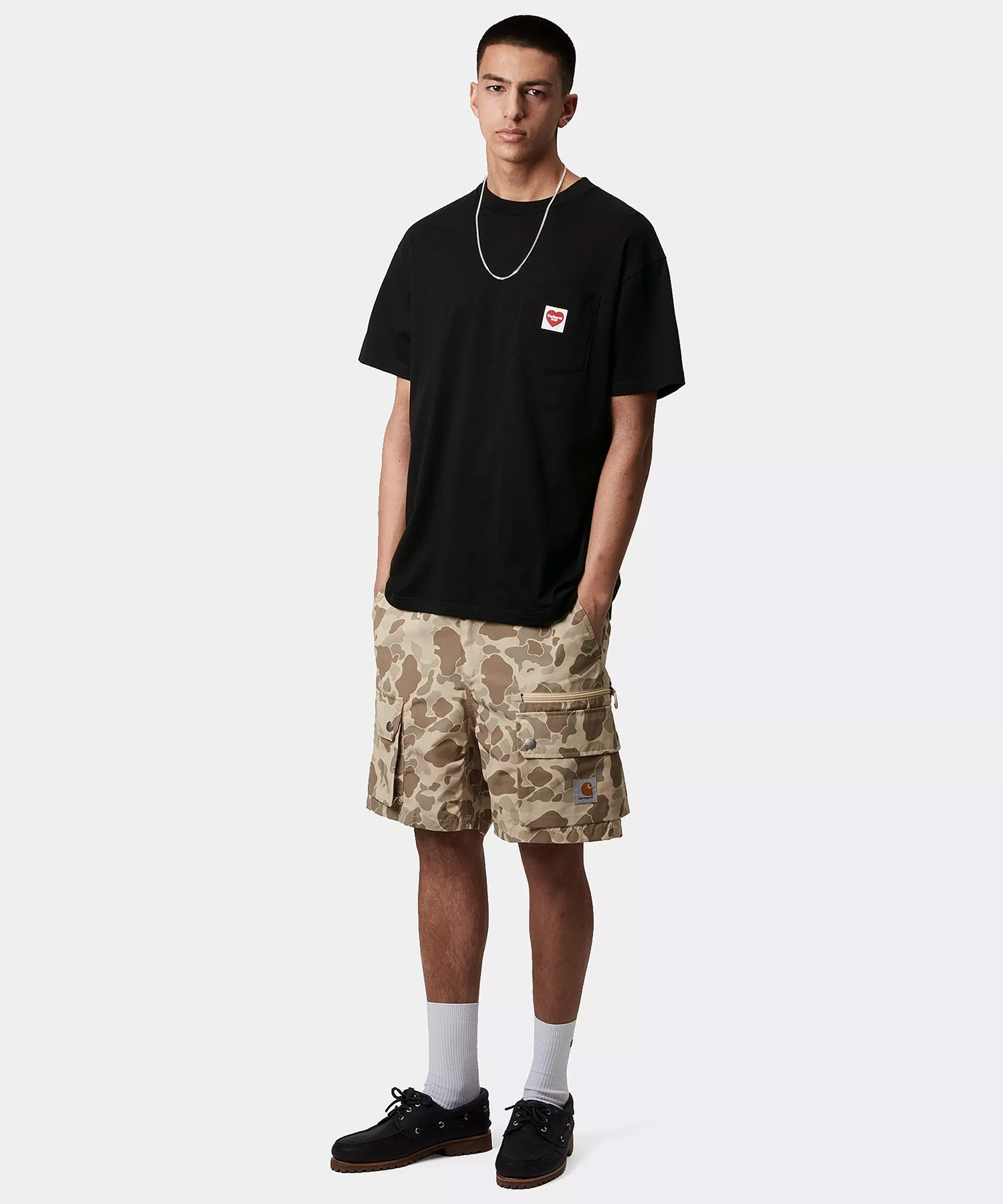 Carhartt WIP カーハートダブリューアイピー 半袖 Tシャツ メンズ ポケT ポケットハートTシャツ S/S POCKET HEART T-SHIRT I032128(WT/BK-S)